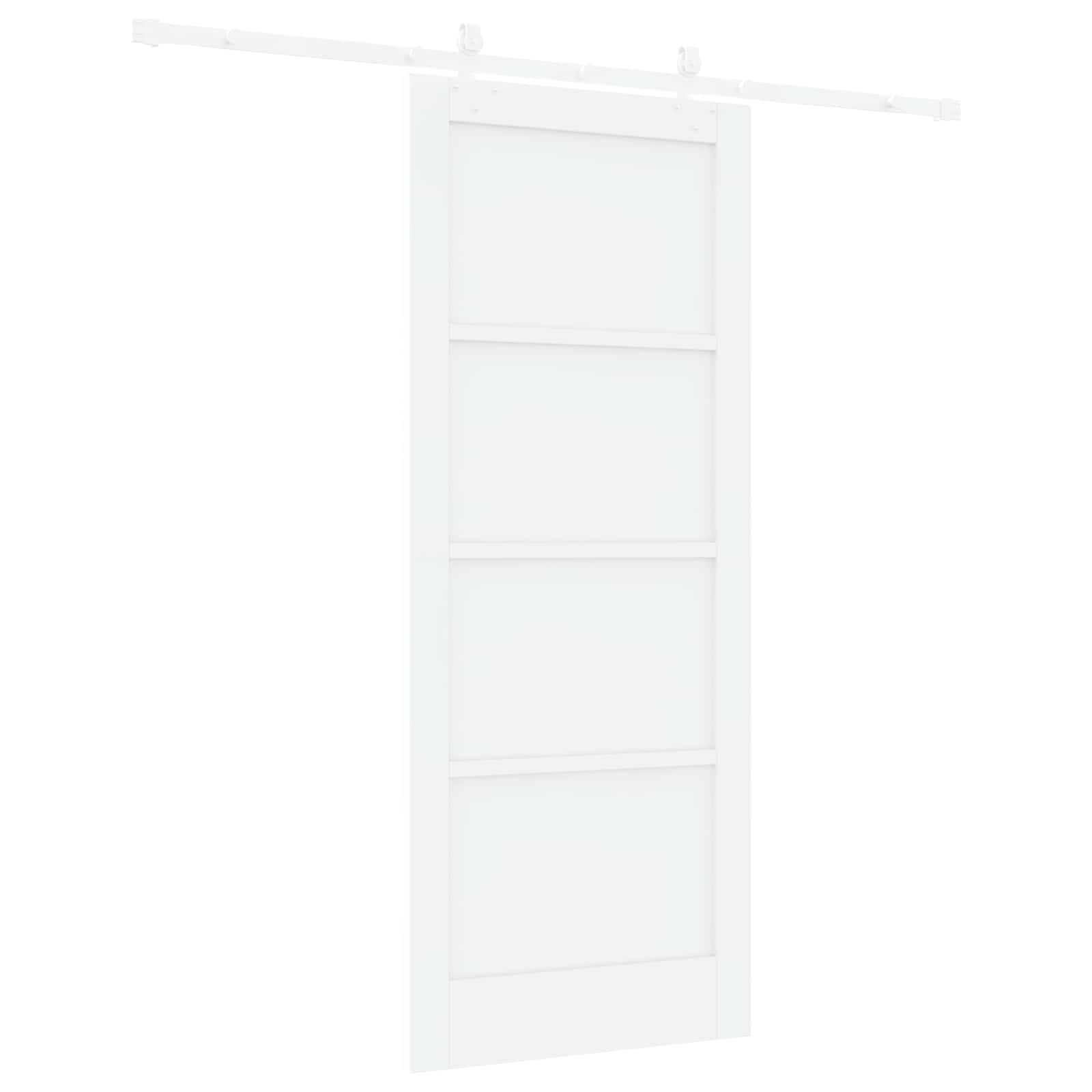 Schiebetür Weiß 83 x 202 cm Massives Kiefernholz