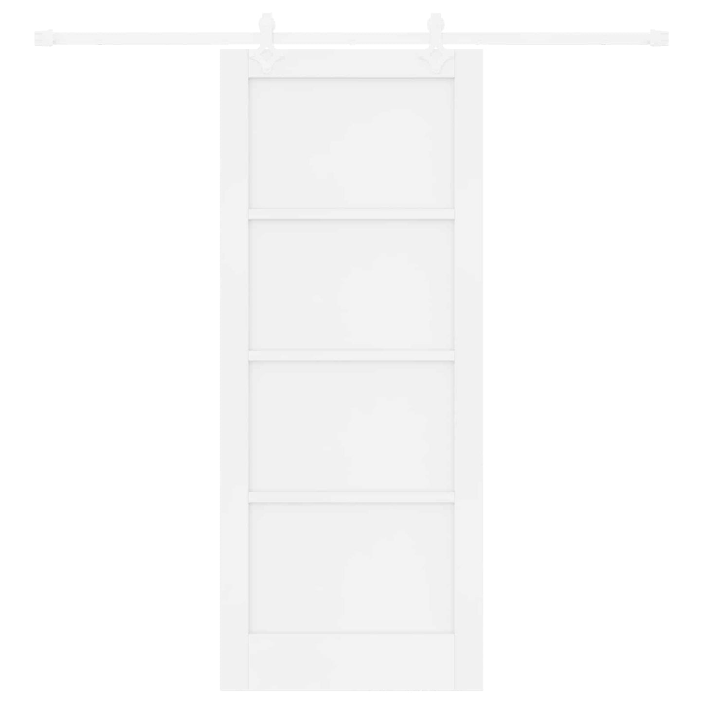 Schiebetür Weiß 83 x 202 cm Massives Kiefernholz