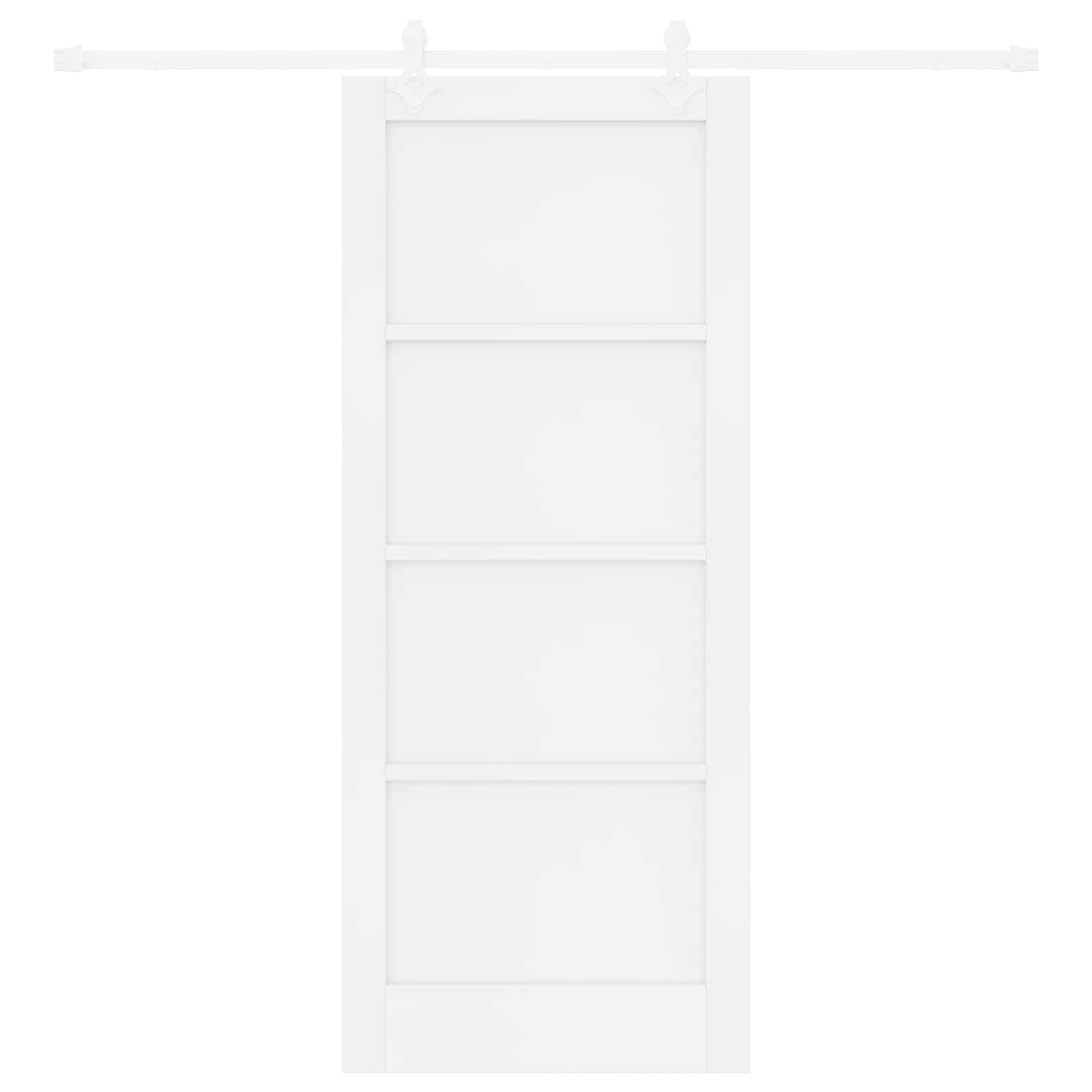 Schiebetür Weiß 83 x 202 cm Massives Kiefernholz