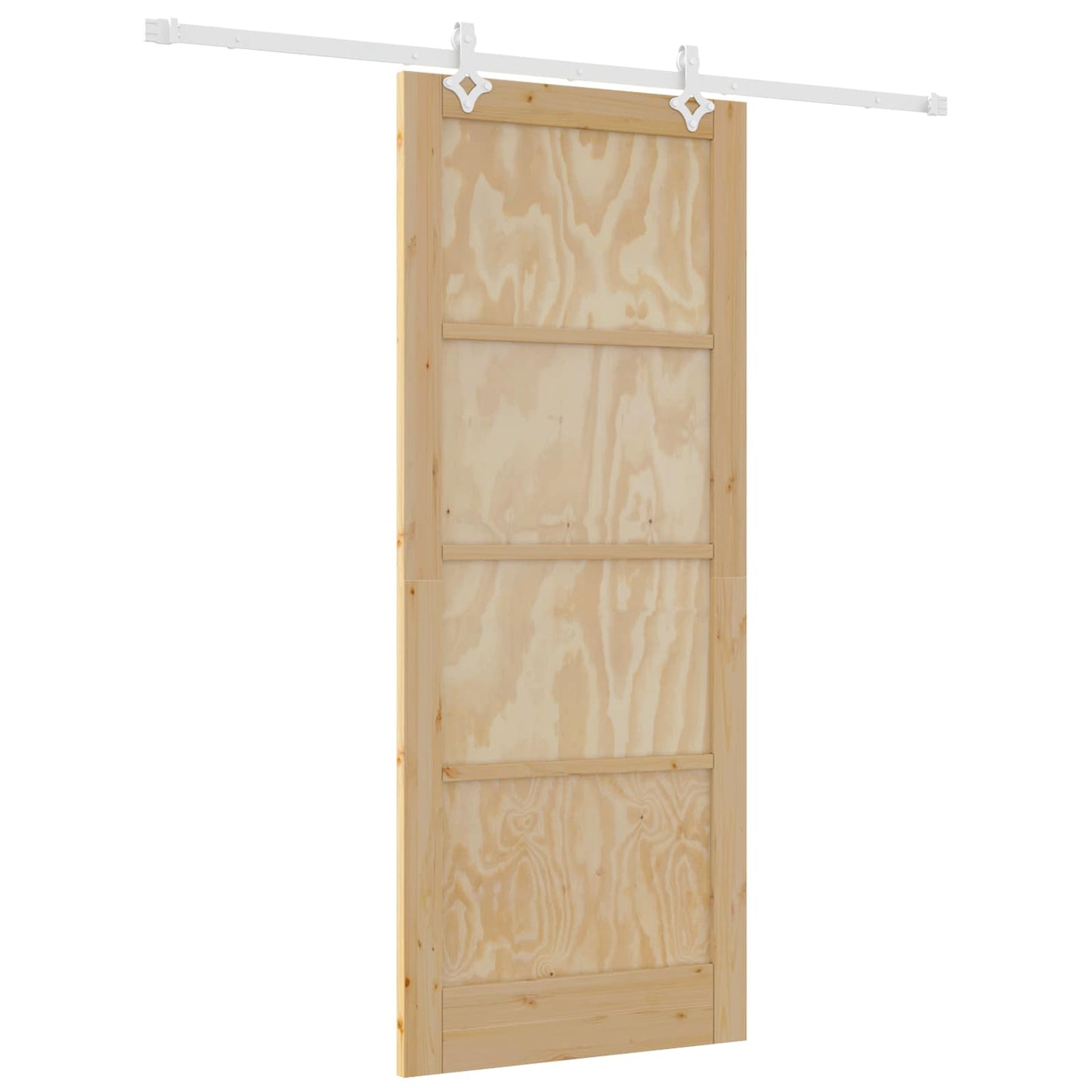 Schiebetür Natürlich und Weiß 86 x 211 cm Massives Kiefernholz