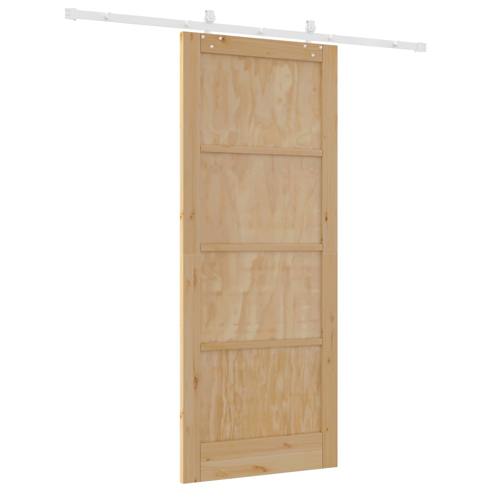 Schiebetür Natürlich und Weiß 86 x 211 cm Massives Kiefernholz