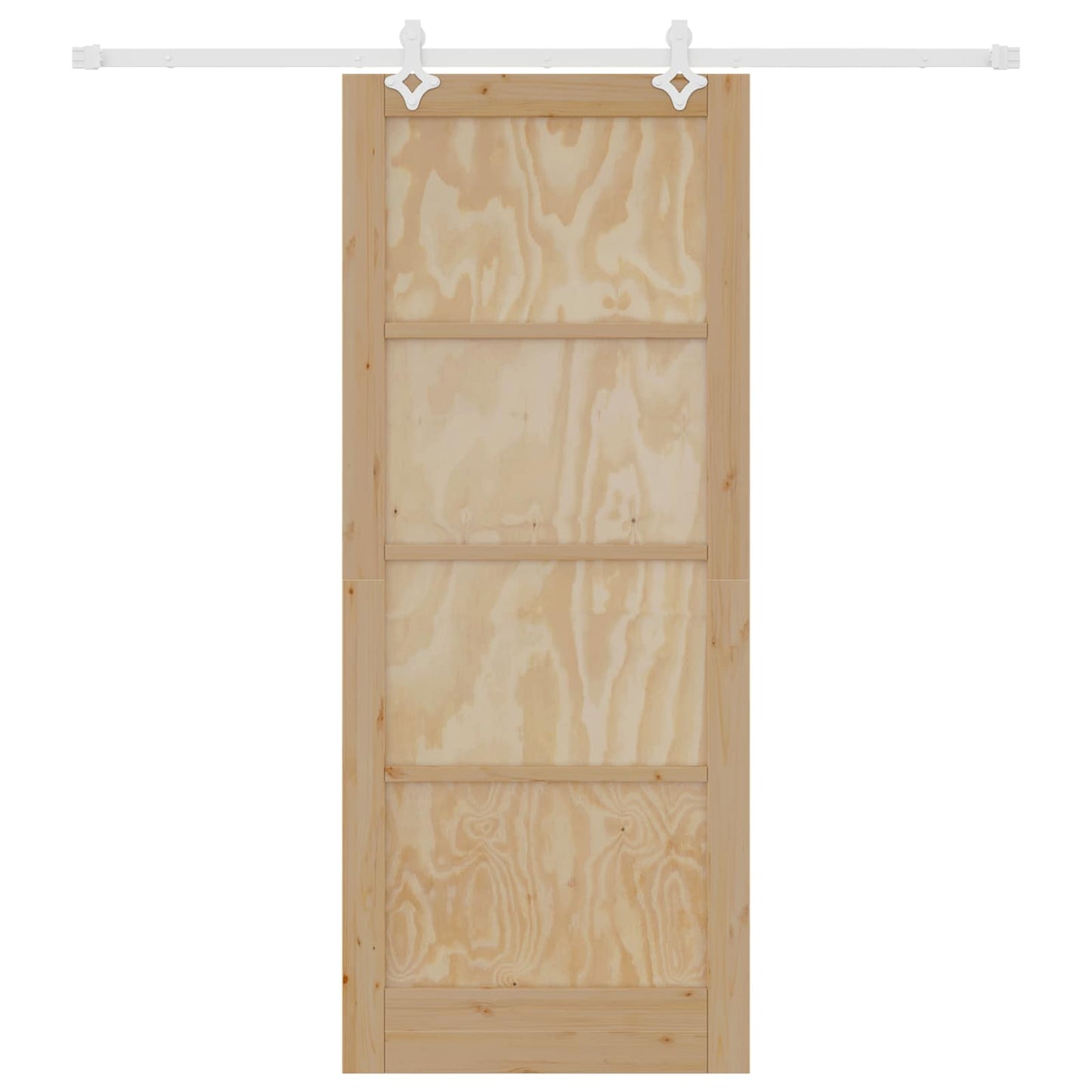 Schiebetür Natürlich und Weiß 86 x 211 cm Massives Kiefernholz