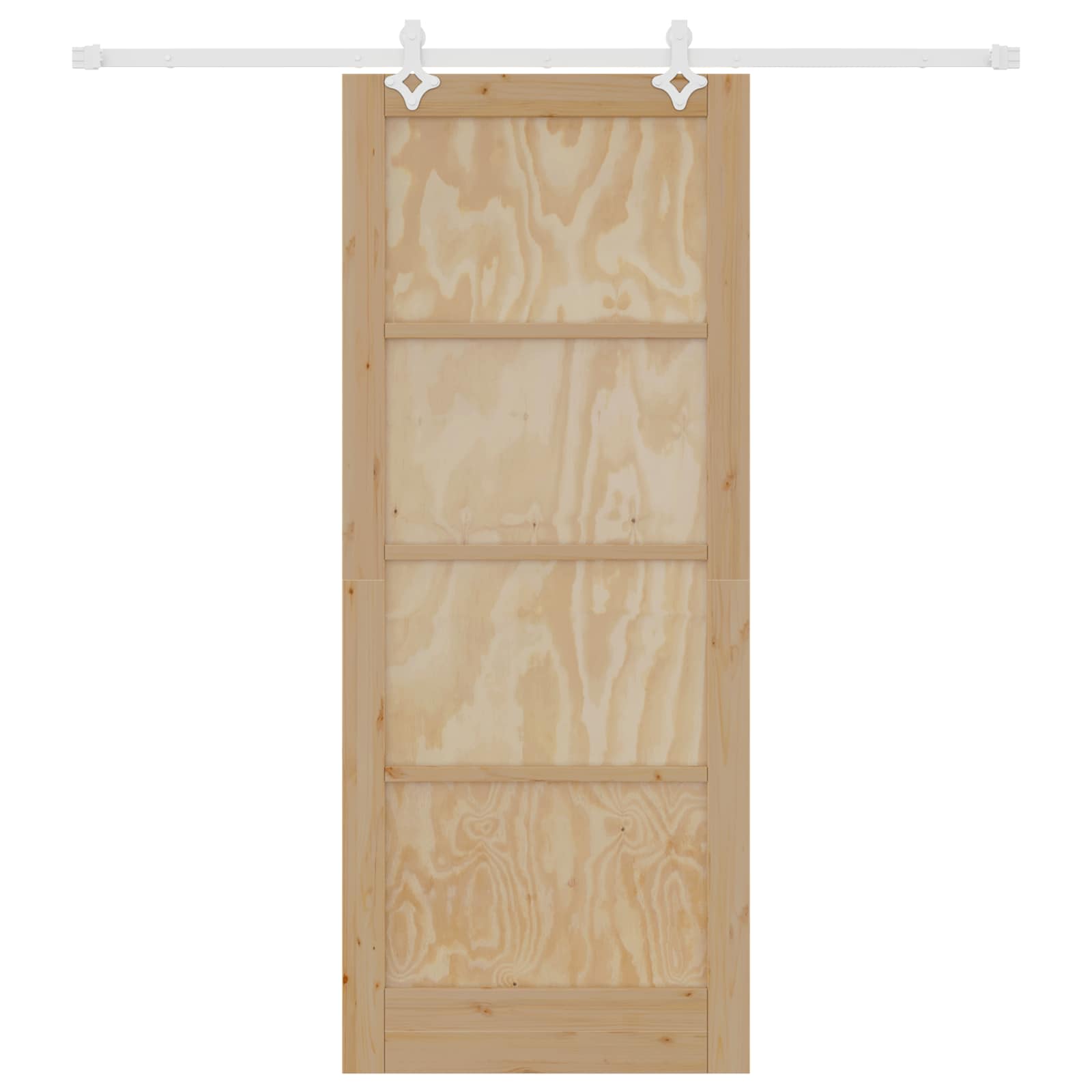 Schiebetür Natürlich und Weiß 86 x 211 cm Massives Kiefernholz