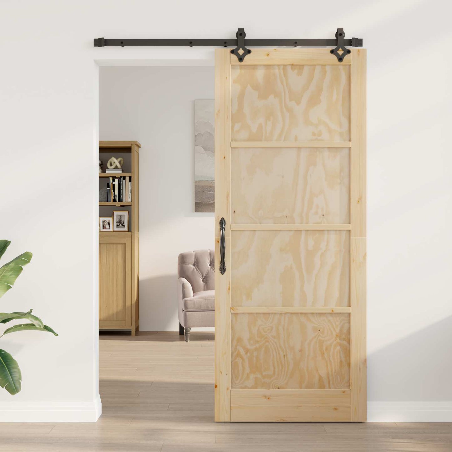Schiebetür ORKDAL Natur 86 x 211 cm Massives Kiefernholz