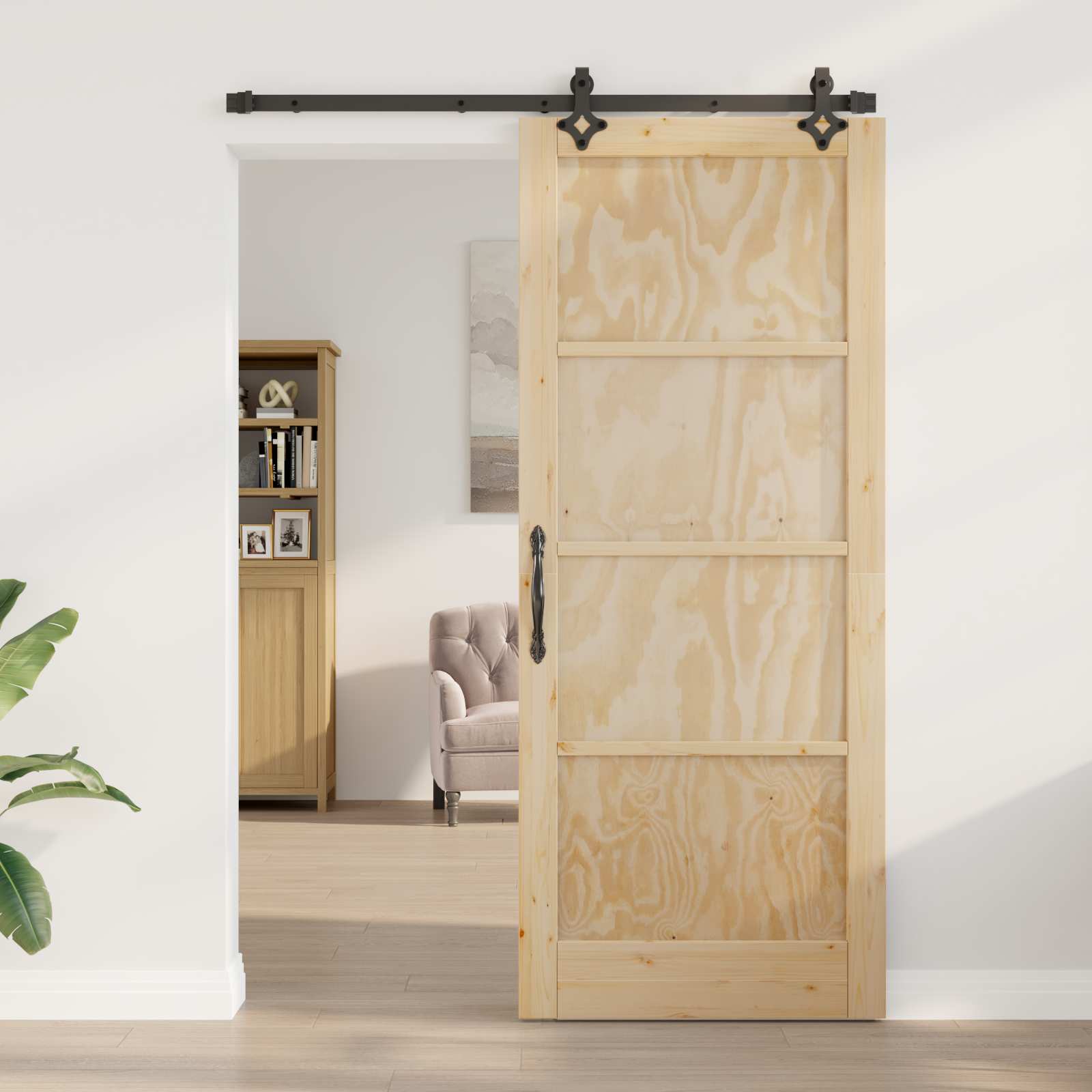 Schiebetür ORKDAL Natur 86 x 211 cm Massives Kiefernholz