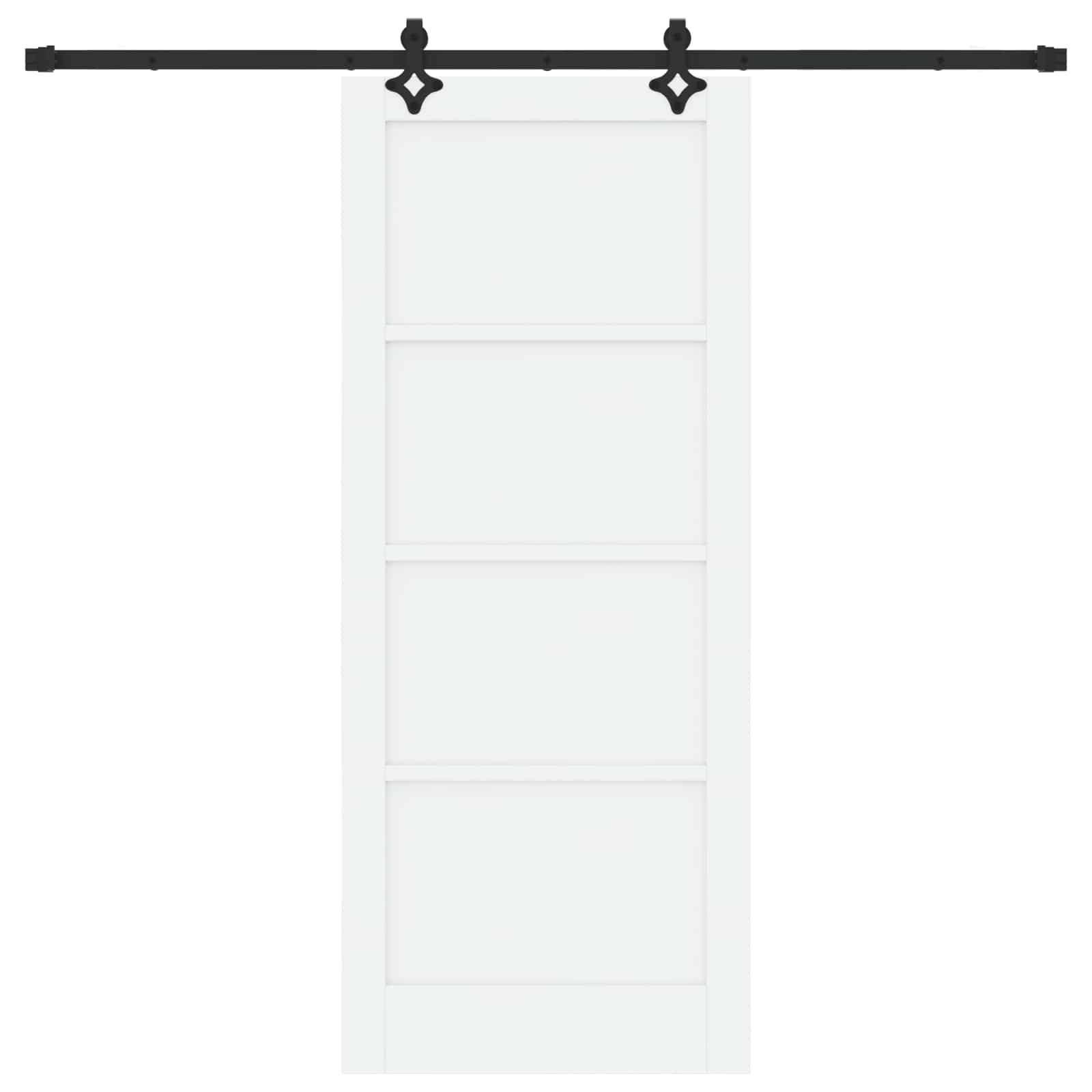 Schiebetür ORKDAL Weiß 83 x 202 cm Massives Kiefernholz