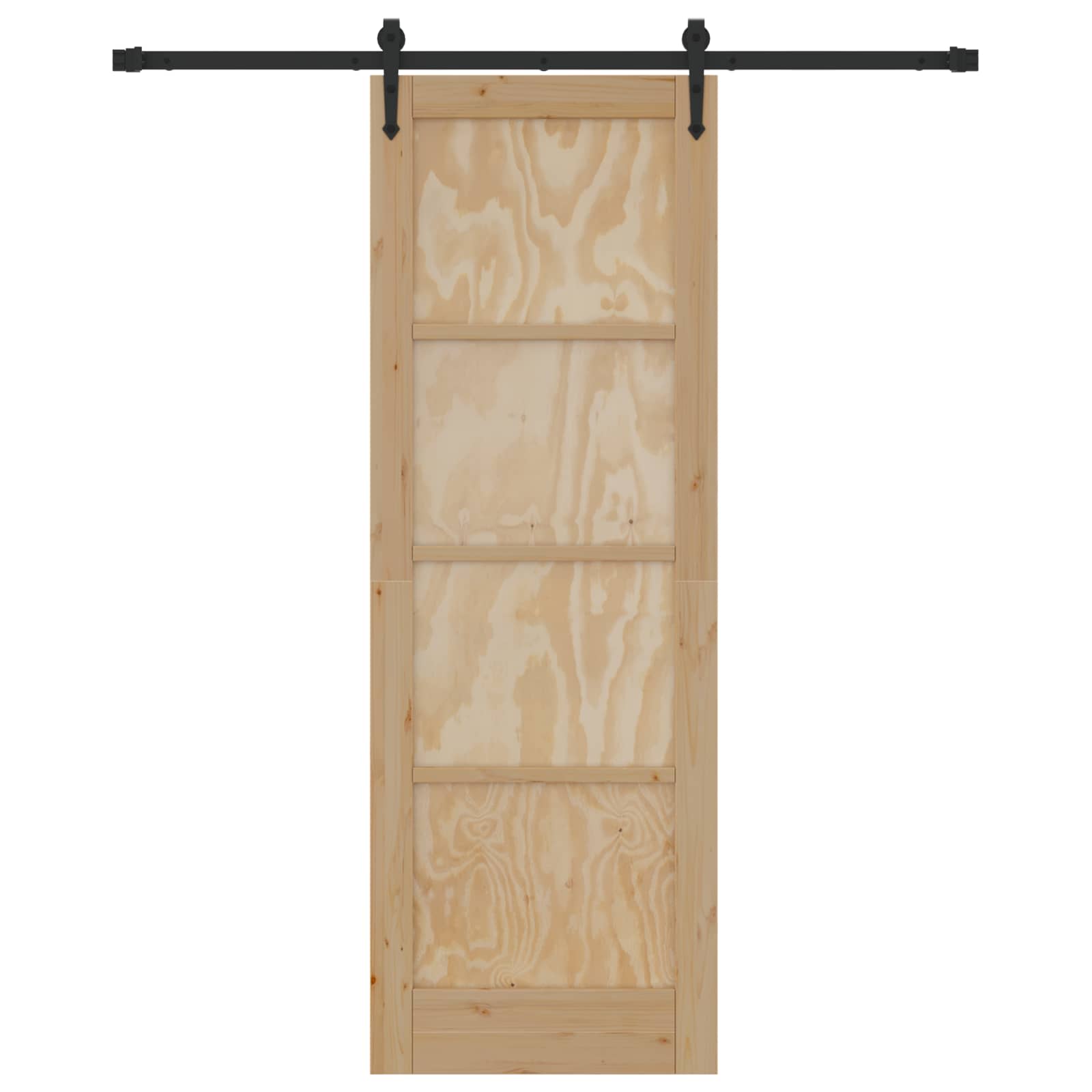Schiebetür ORKDAL Natürlich und Schwarz 73,5 x 211 cm