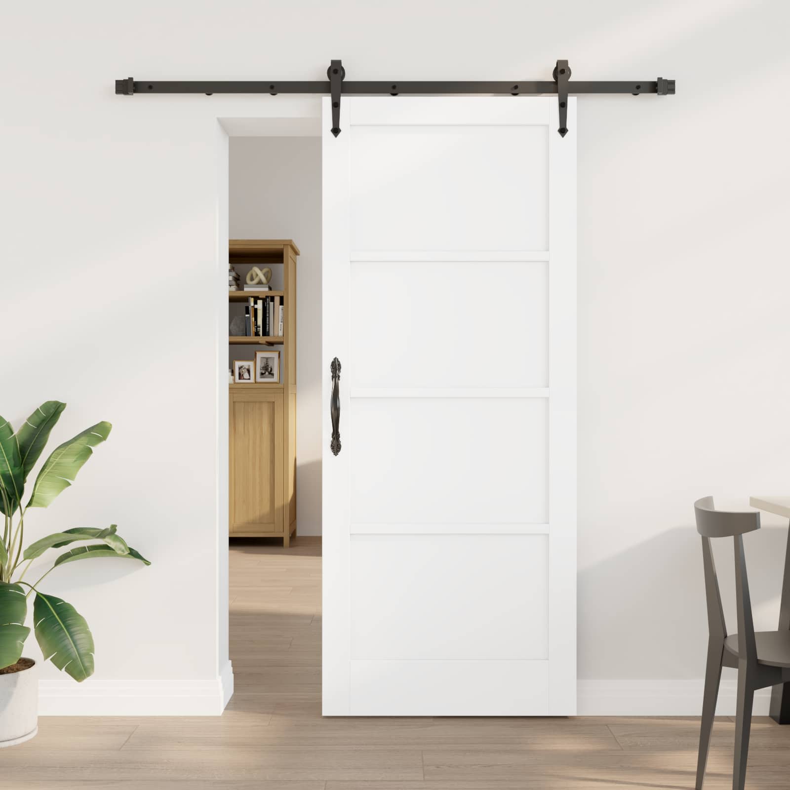 Schiebetür ORKDAL Weiß und Schwarz 83 x 202 cm
