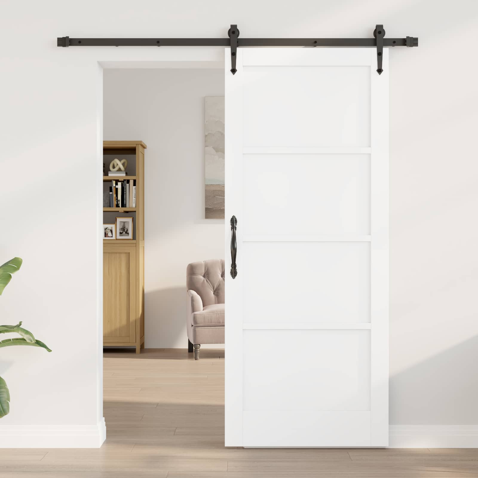 Schiebetür ORKDAL Weiß und Schwarz 83 x 202 cm