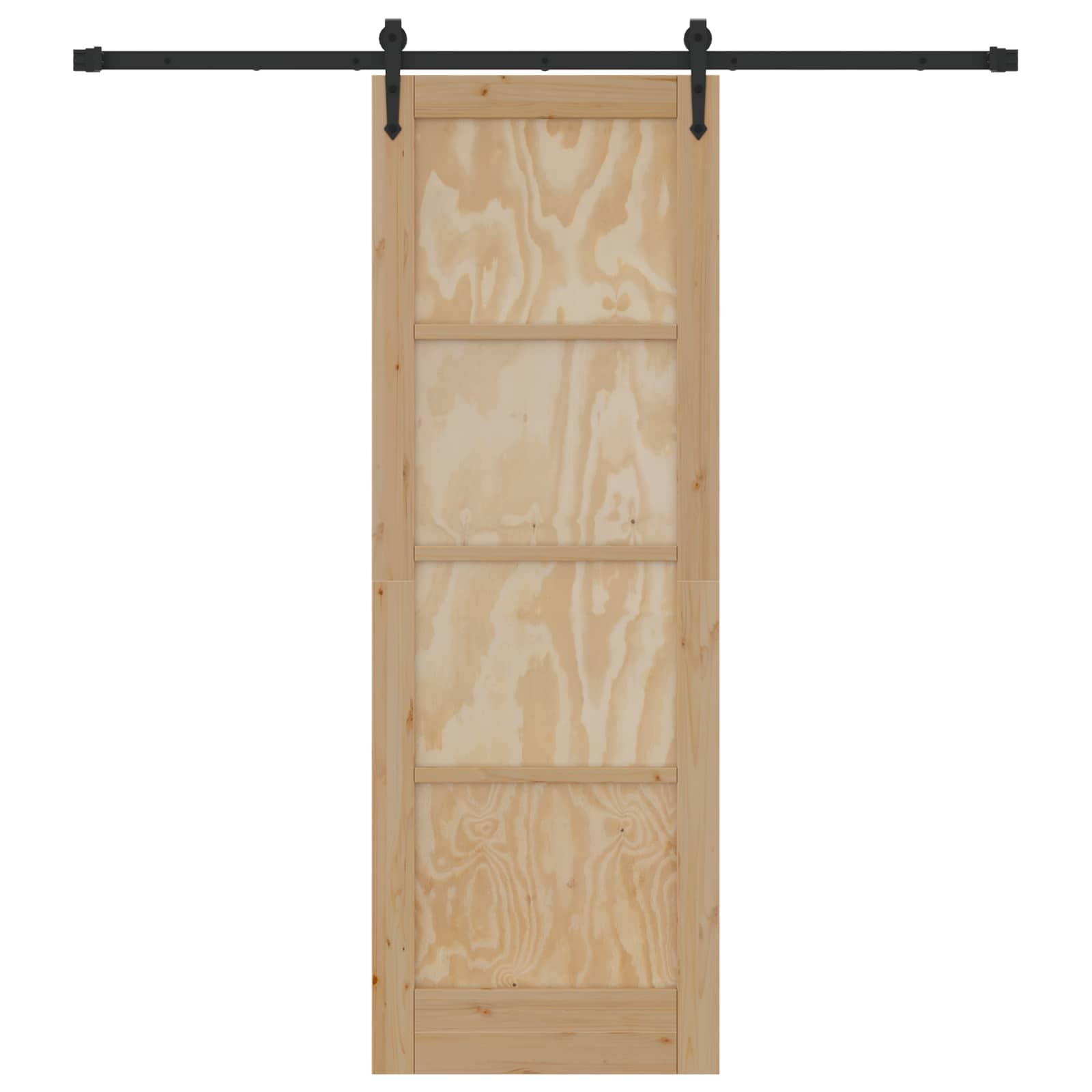 Schiebetür ORKDAL Natürlich und Schwarz 73,5 x 211 cm