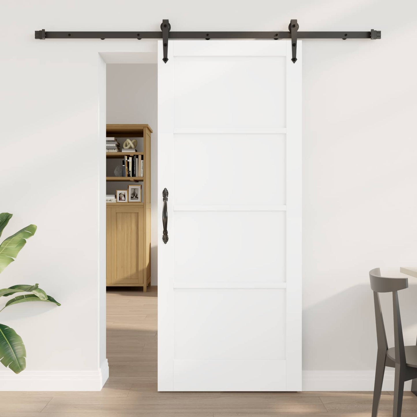 Schiebetür ORKDAL Weiß und Schwarz 83 x 202 cm