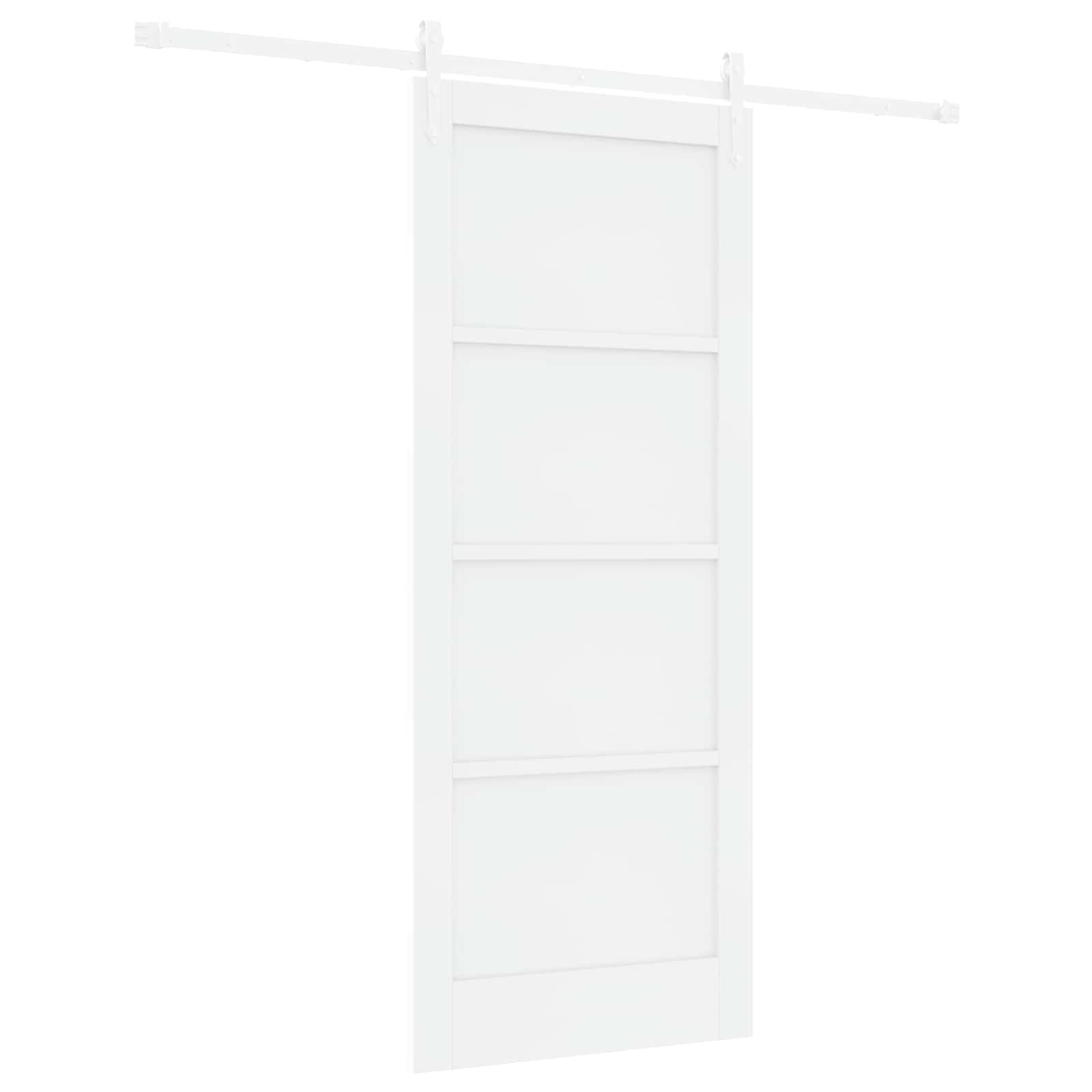Schiebetür ORKDAL Weiß 83 x 202 cm Massives Kiefernholz