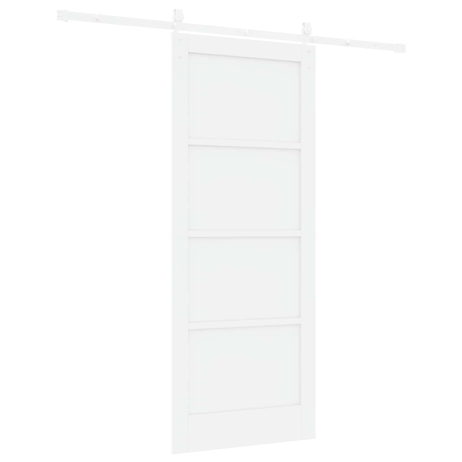 Schiebetür ORKDAL Weiß 83 x 202 cm Massives Kiefernholz