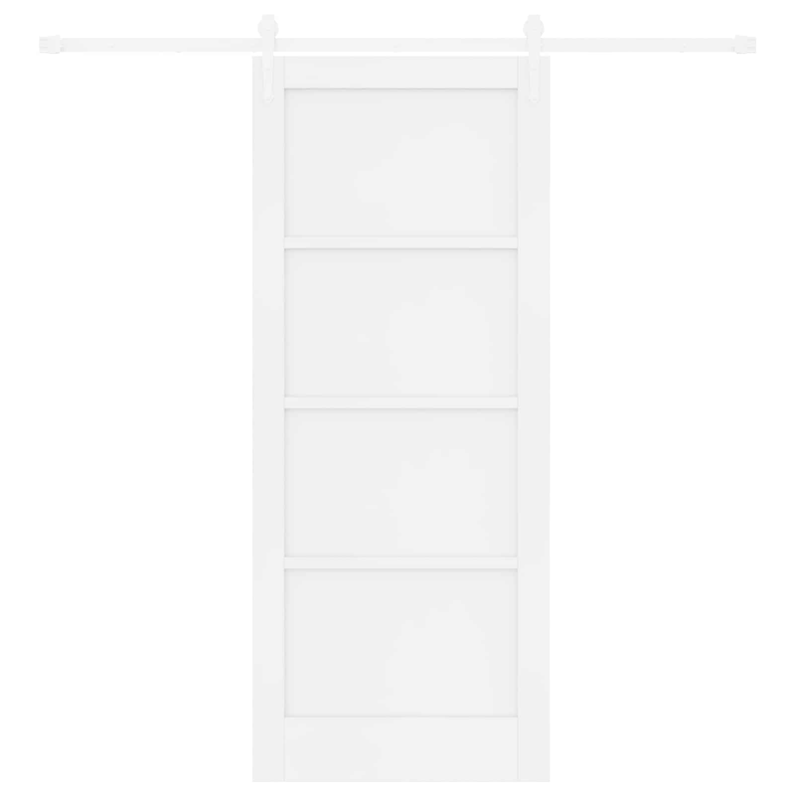 Schiebetür ORKDAL Weiß 83 x 202 cm Massives Kiefernholz