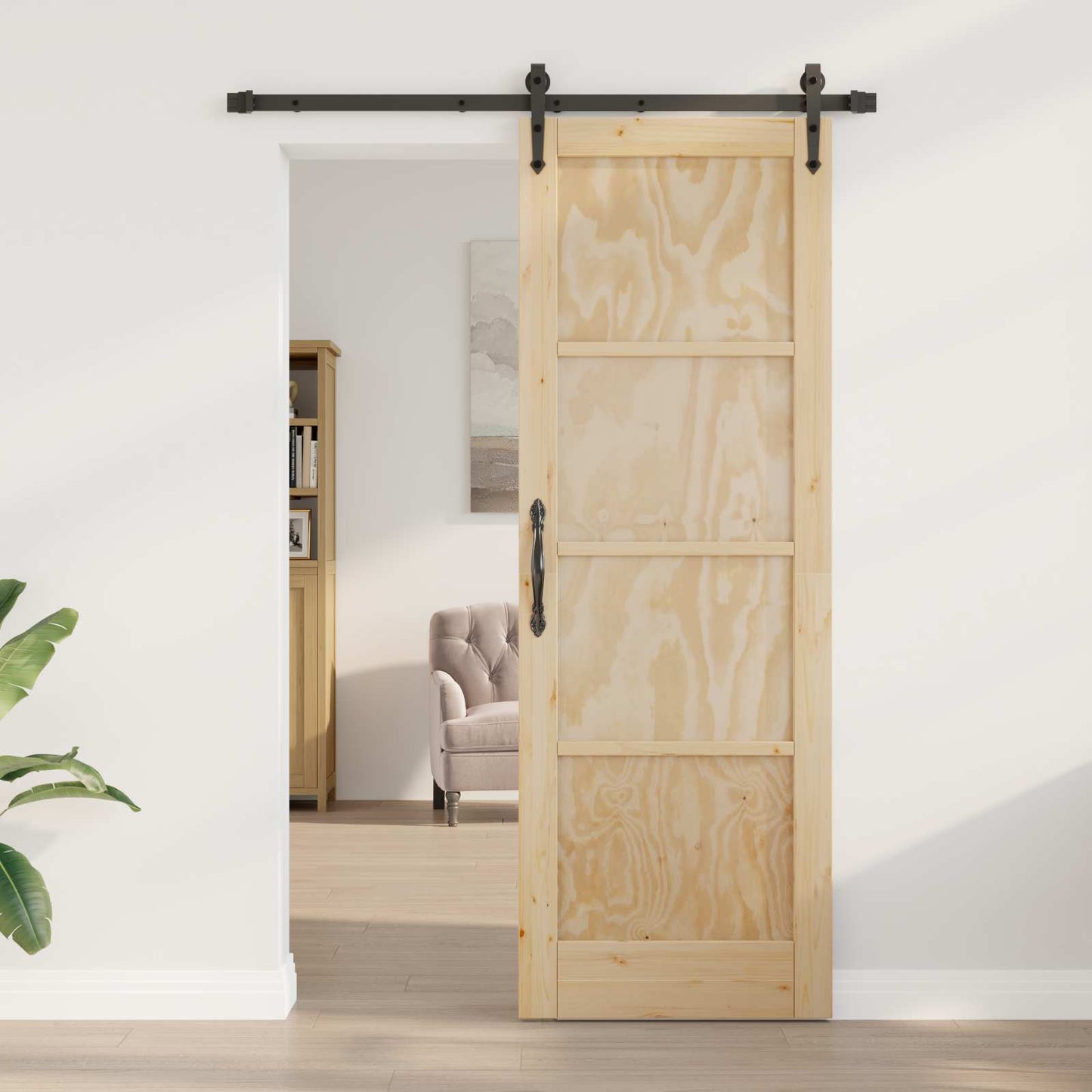 Schiebetür ORKDAL Natur 73,5 x 211 cm Massives Kiefernholz