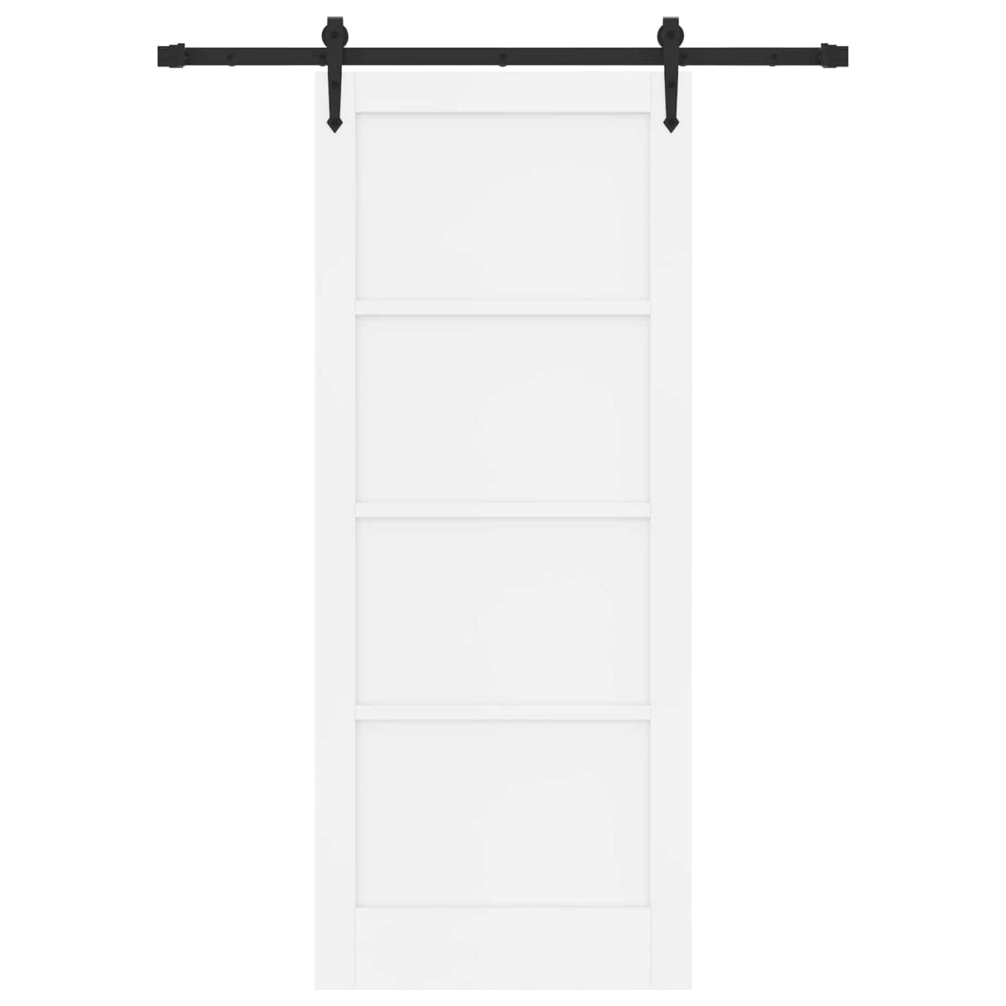Schiebetür ORKDAL Weiß 83 x 202 cm Massives Kiefernholz
