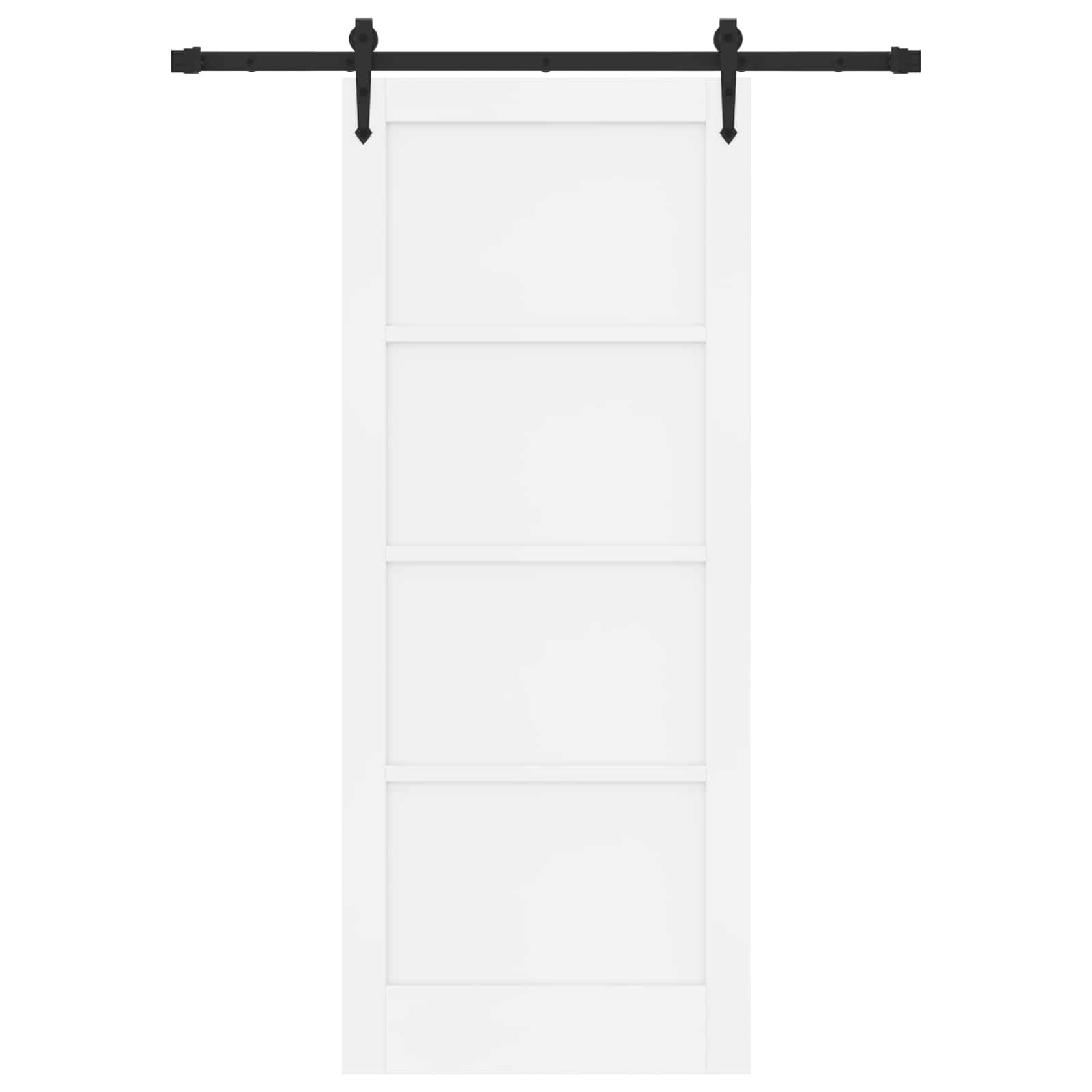 Schiebetür ORKDAL Weiß 83 x 202 cm Massives Kiefernholz