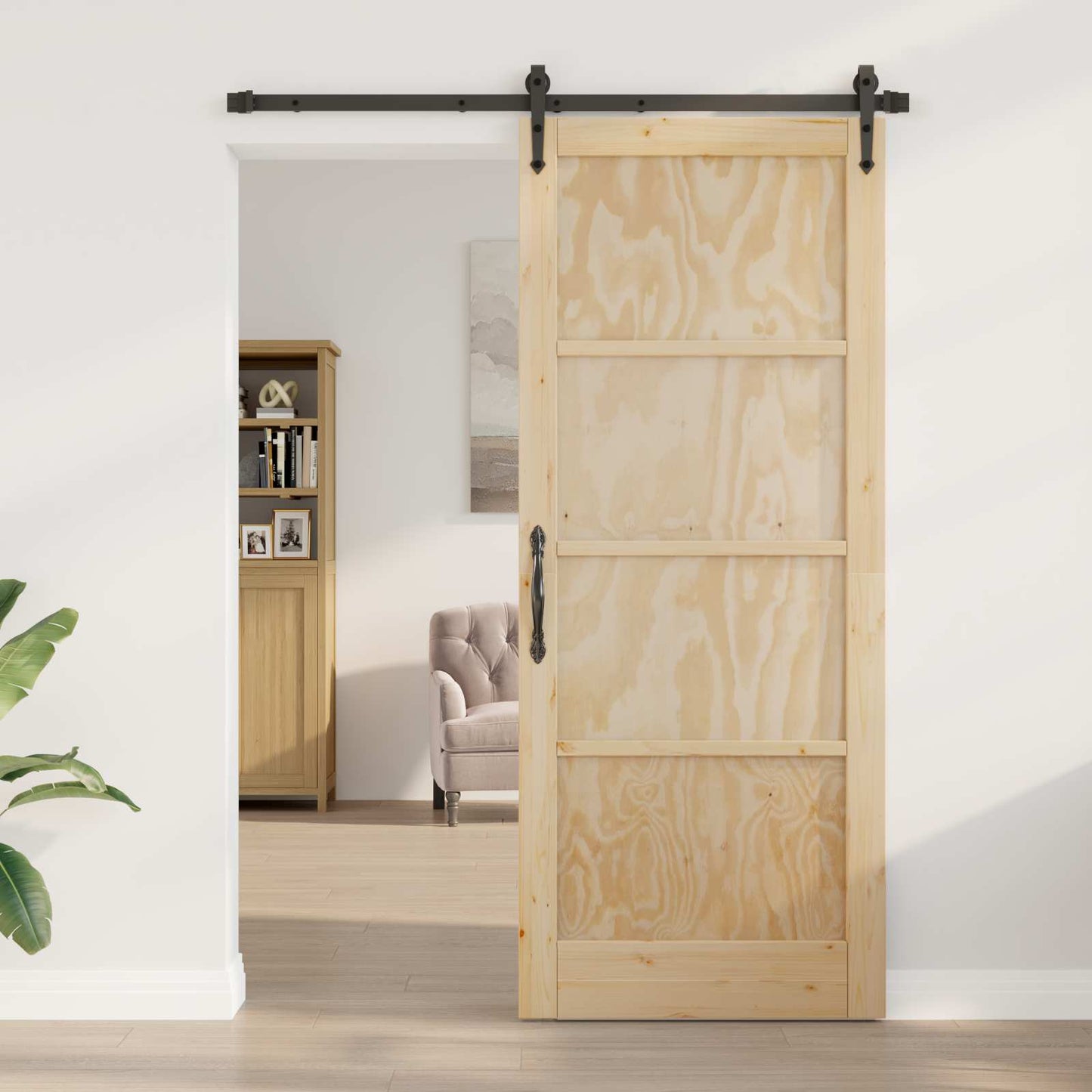 Schiebetür ORKDAL Natur 86 x 211 cm Massives Kiefernholz