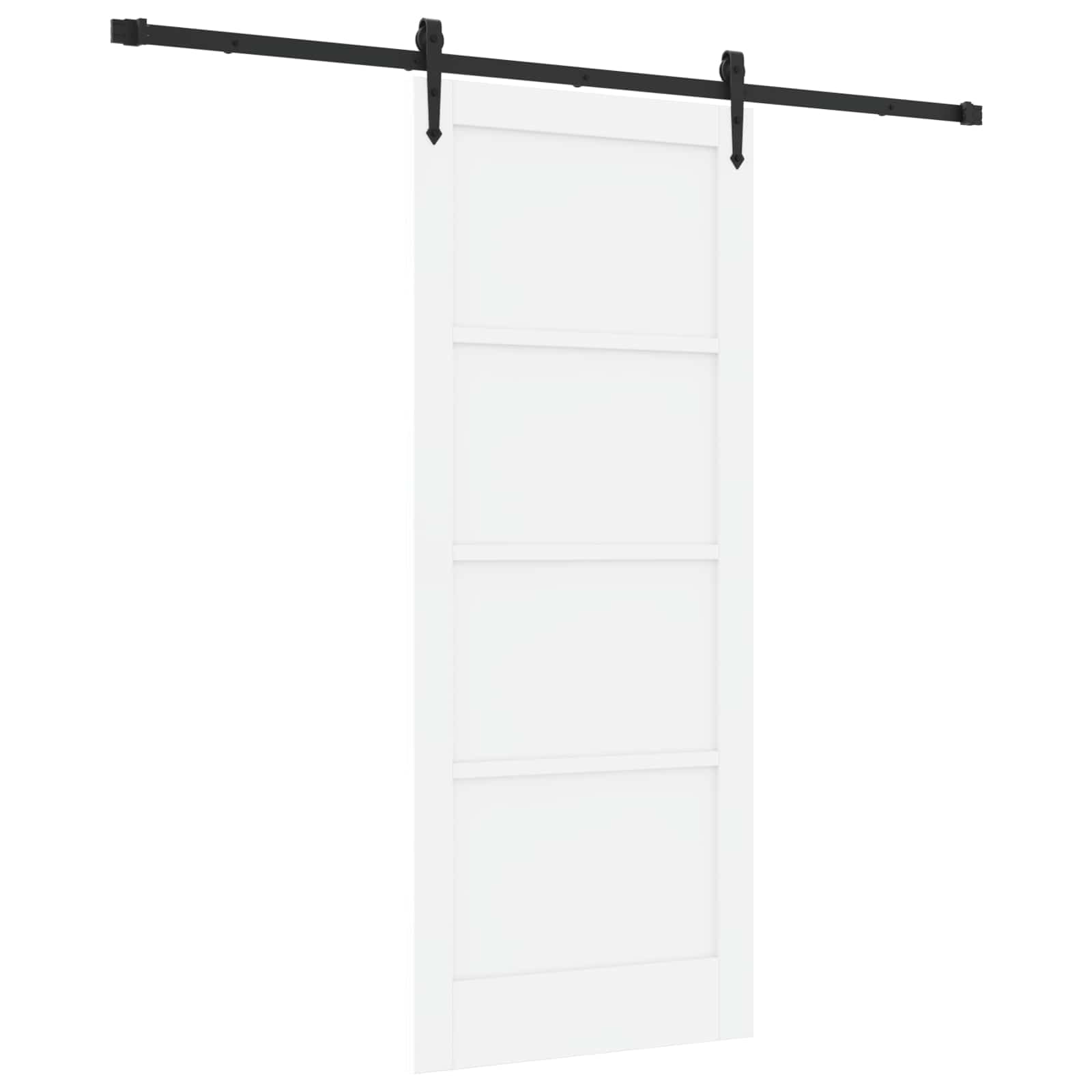 Schiebetür ORKDAL Weiß 83 x 202 cm Massives Kiefernholz