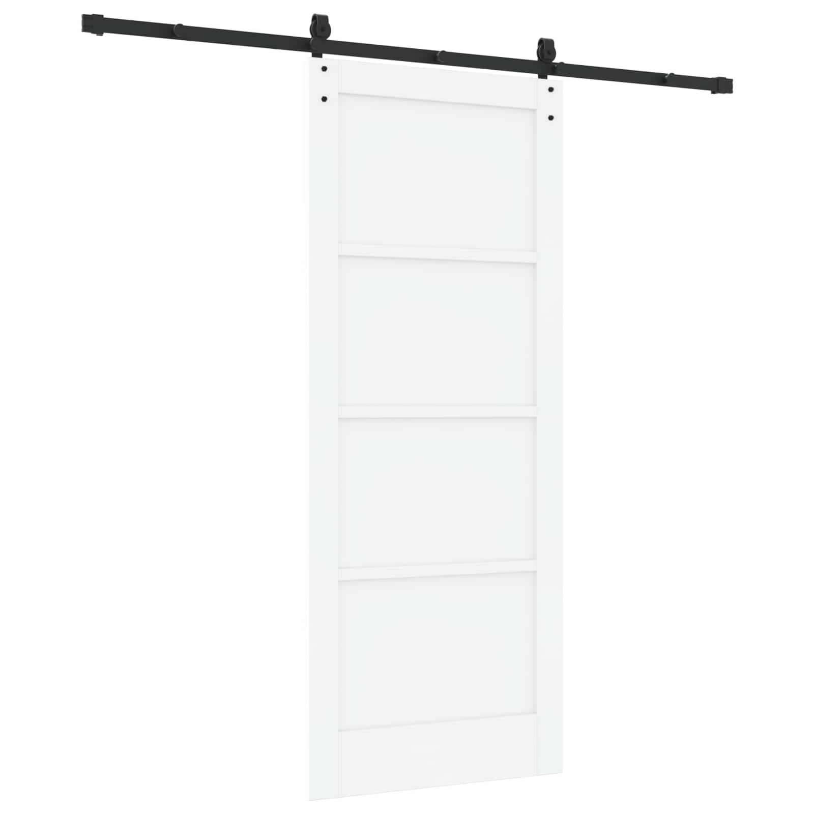 Schiebetür ORKDAL Weiß 83 x 202 cm Massives Kiefernholz