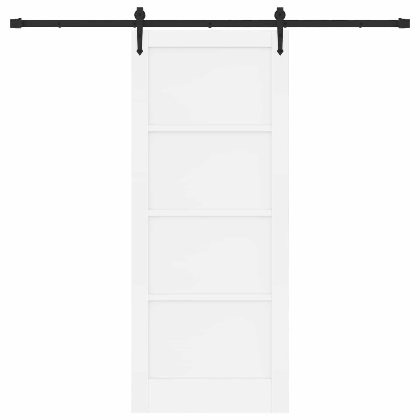 Schiebetür ORKDAL Weiß 83 x 202 cm Massives Kiefernholz
