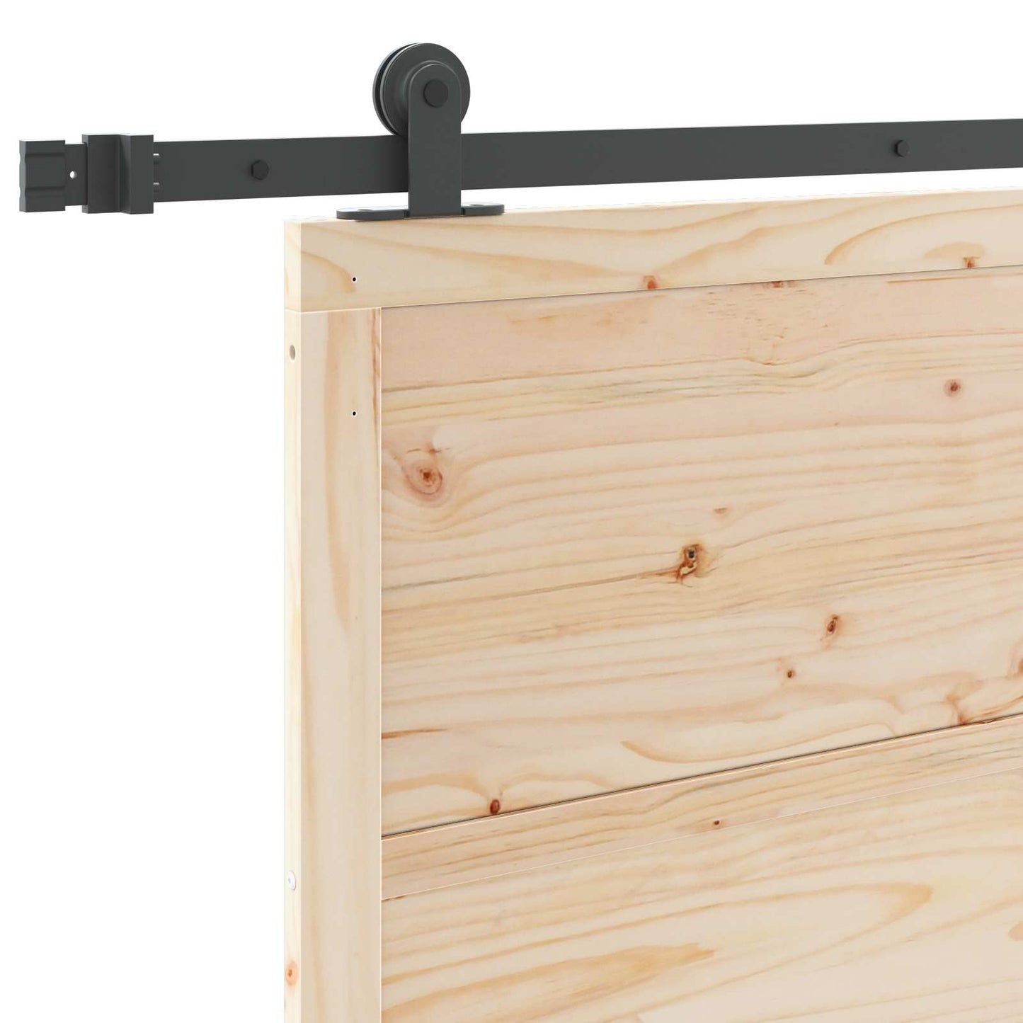 Schiebetür 100 x 208 cm Massives Kiefernholz Natur