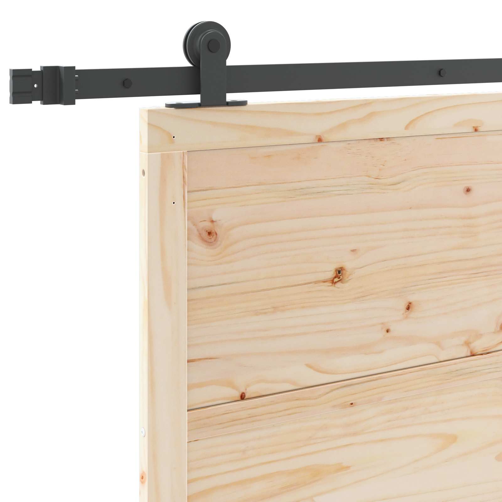 Schiebetür 100 x 208 cm Massives Kiefernholz Natur