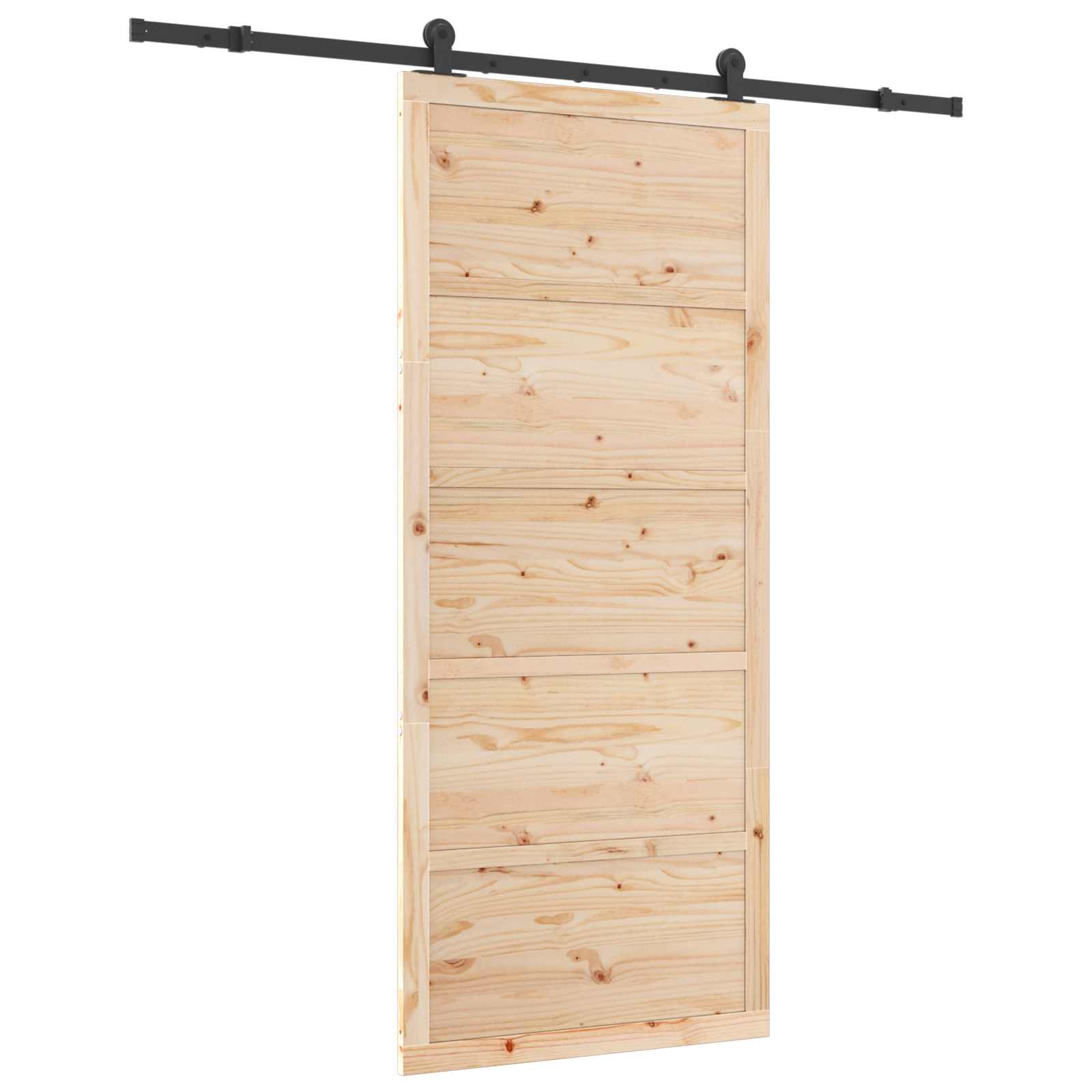 Schiebetür 100 x 208 cm Massives Kiefernholz Natur