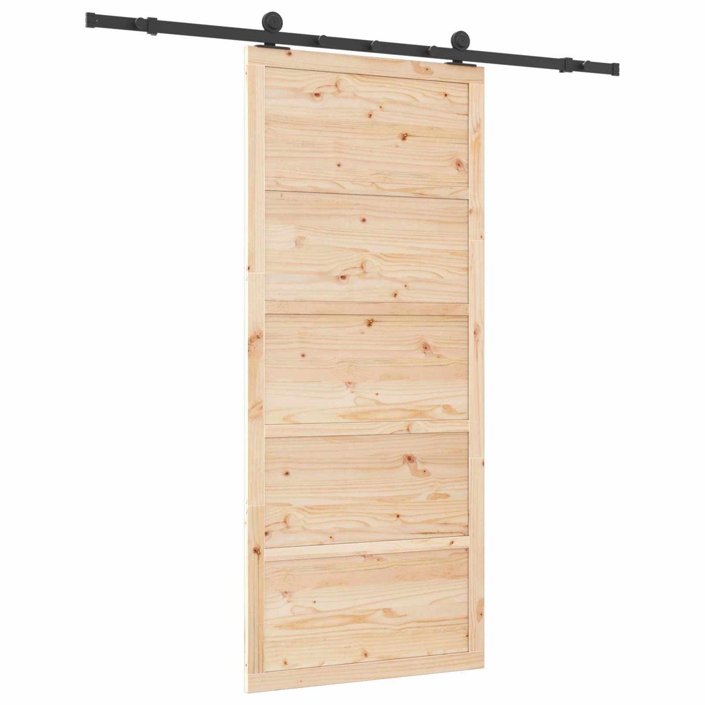 Schiebetür 100 x 208 cm Massives Kiefernholz Natur
