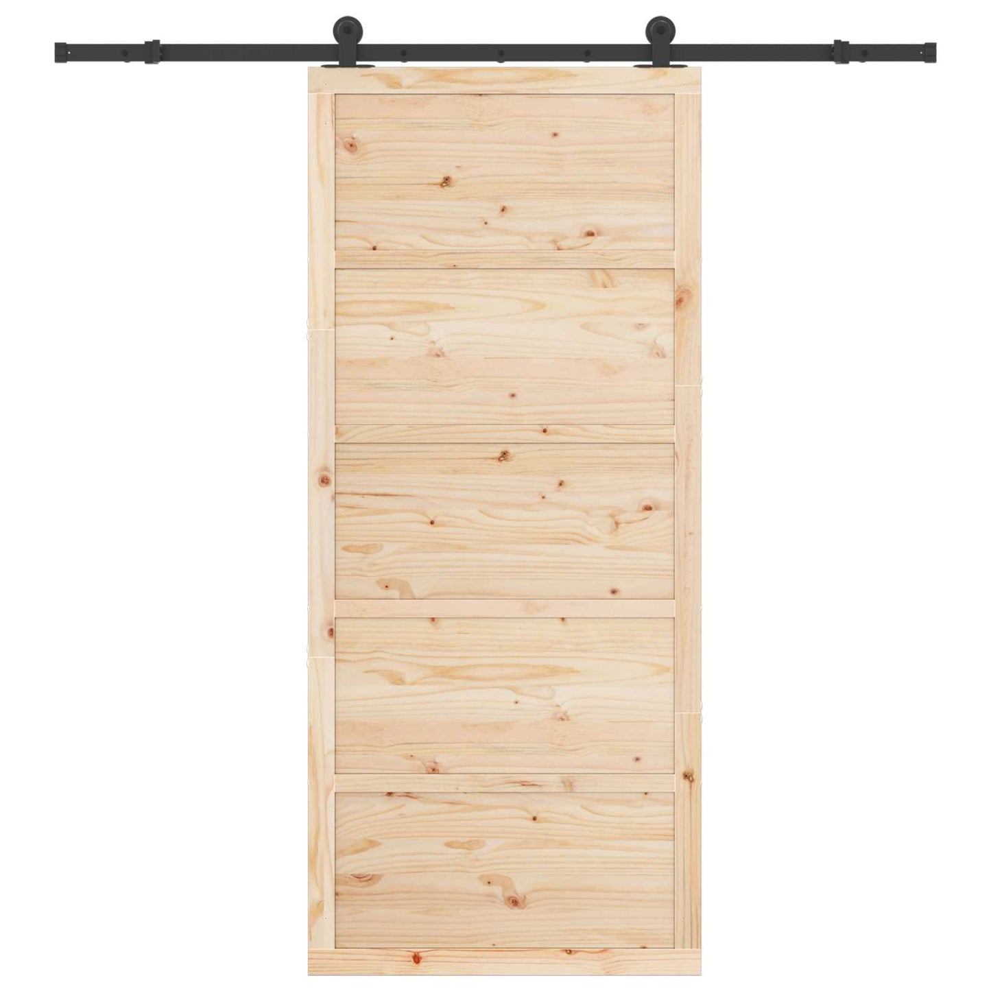 Schiebetür 100 x 208 cm Massives Kiefernholz Natur