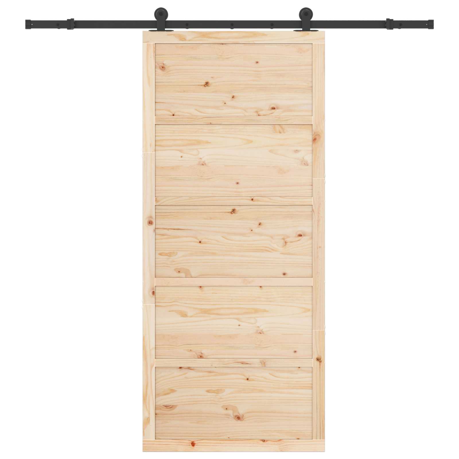 Schiebetür 100 x 208 cm Massives Kiefernholz Natur