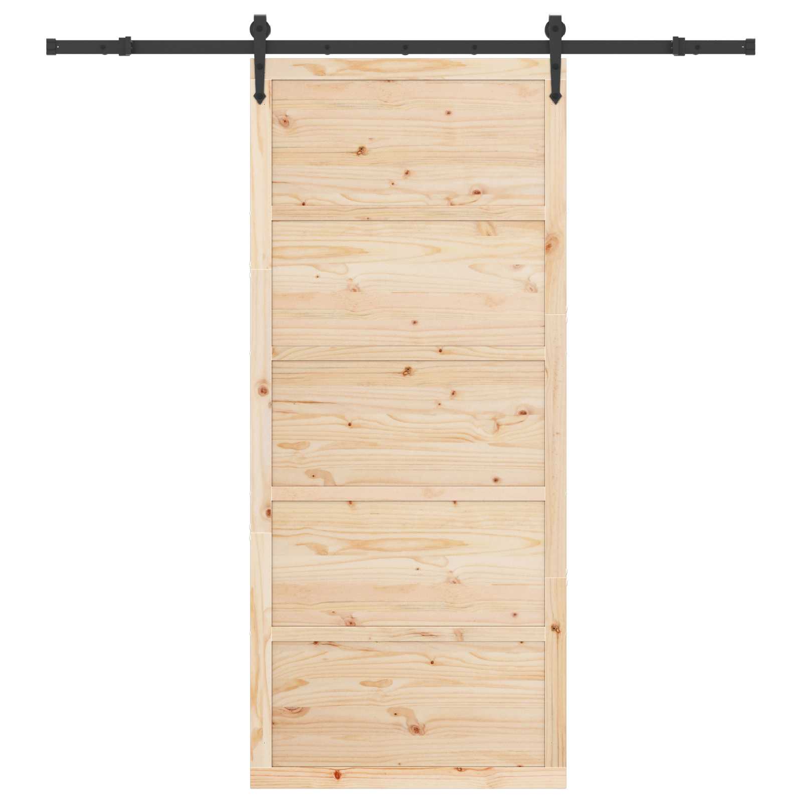 Schiebetür Natur 90 x 208 cm Massives Kiefernholz