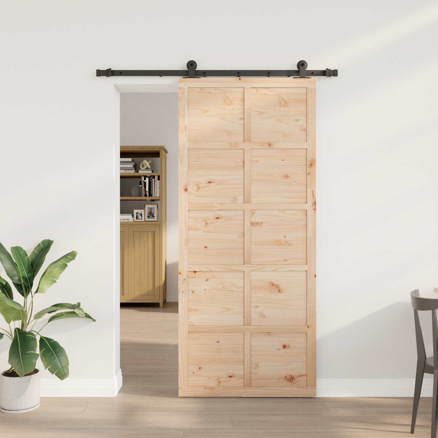Schiebetür Natur 80 x 208 cm Massives Kiefernholz