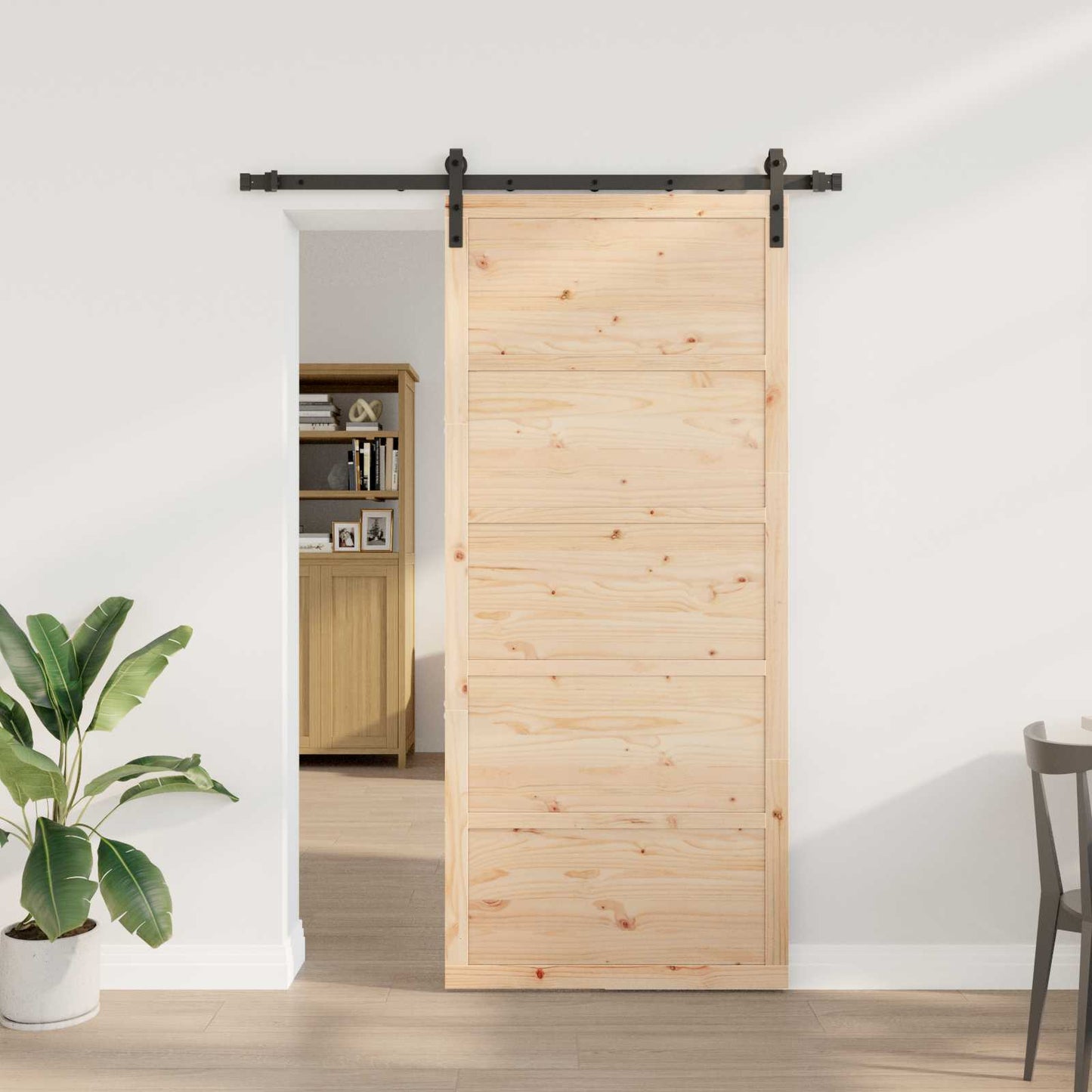 Schiebetür Natur 80 x 208 cm Massives Kiefernholz