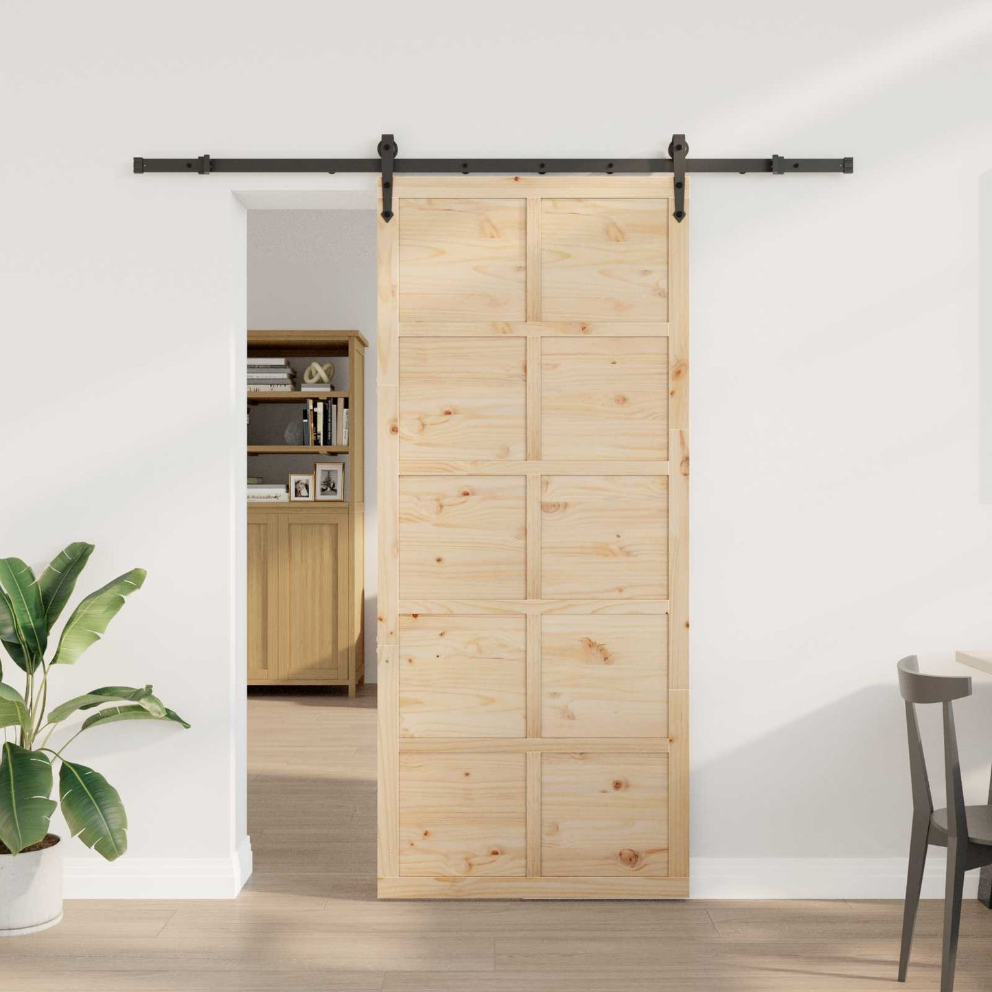 Schiebetür Natur 80 x 208 cm Massives Kiefernholz