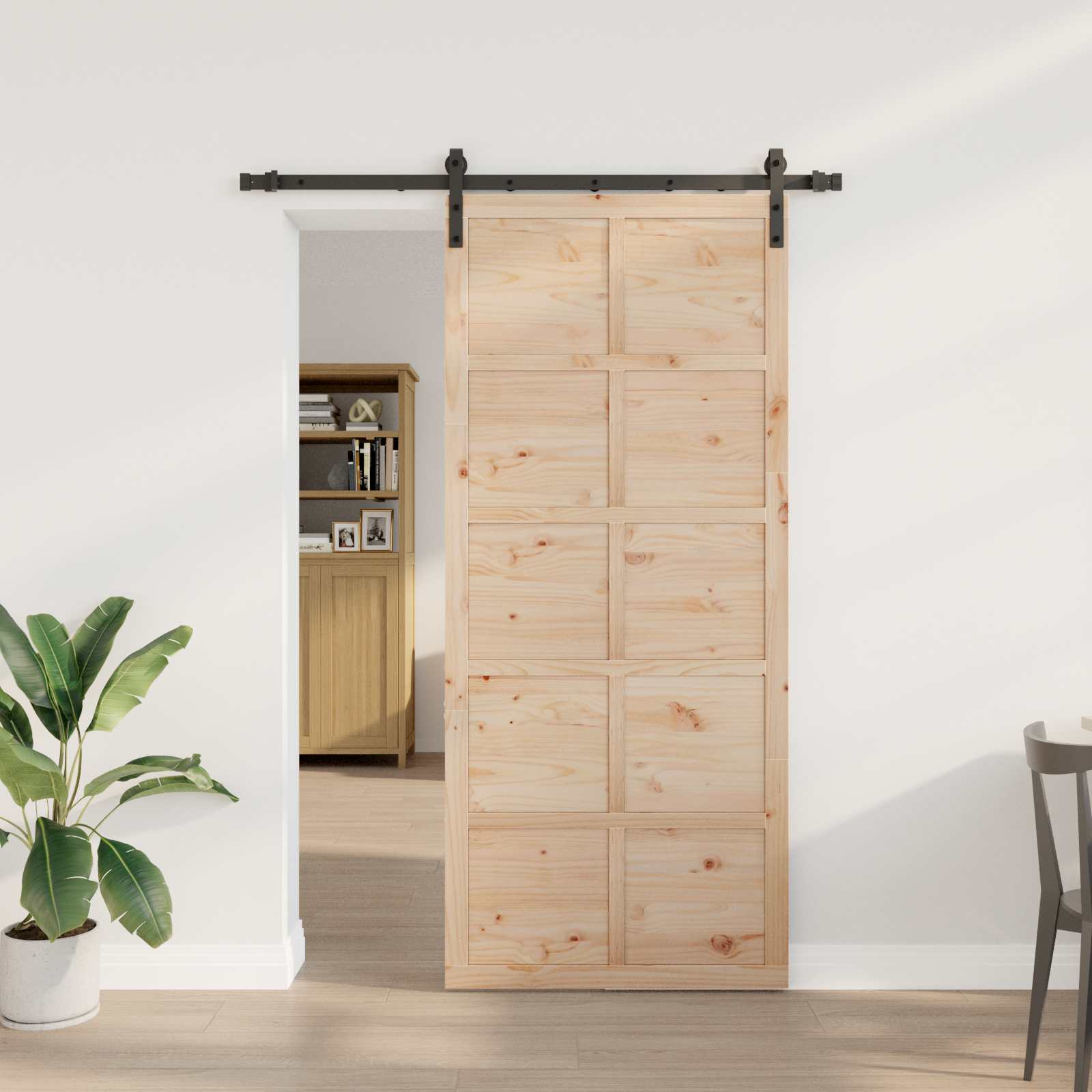 Schiebetür Natur 80 x 208 cm Massives Kiefernholz