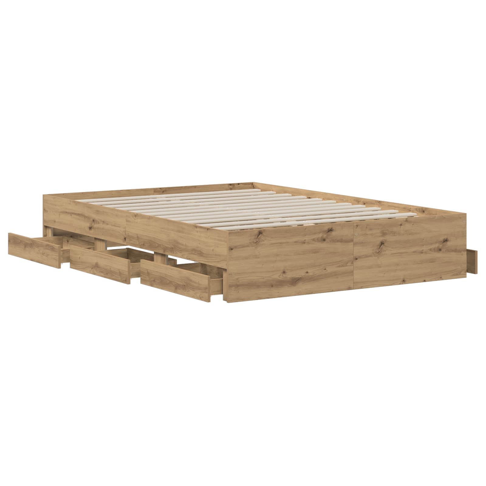 Bettgestell mit Stauraum Artisan-Eiche 160 x 200 cm