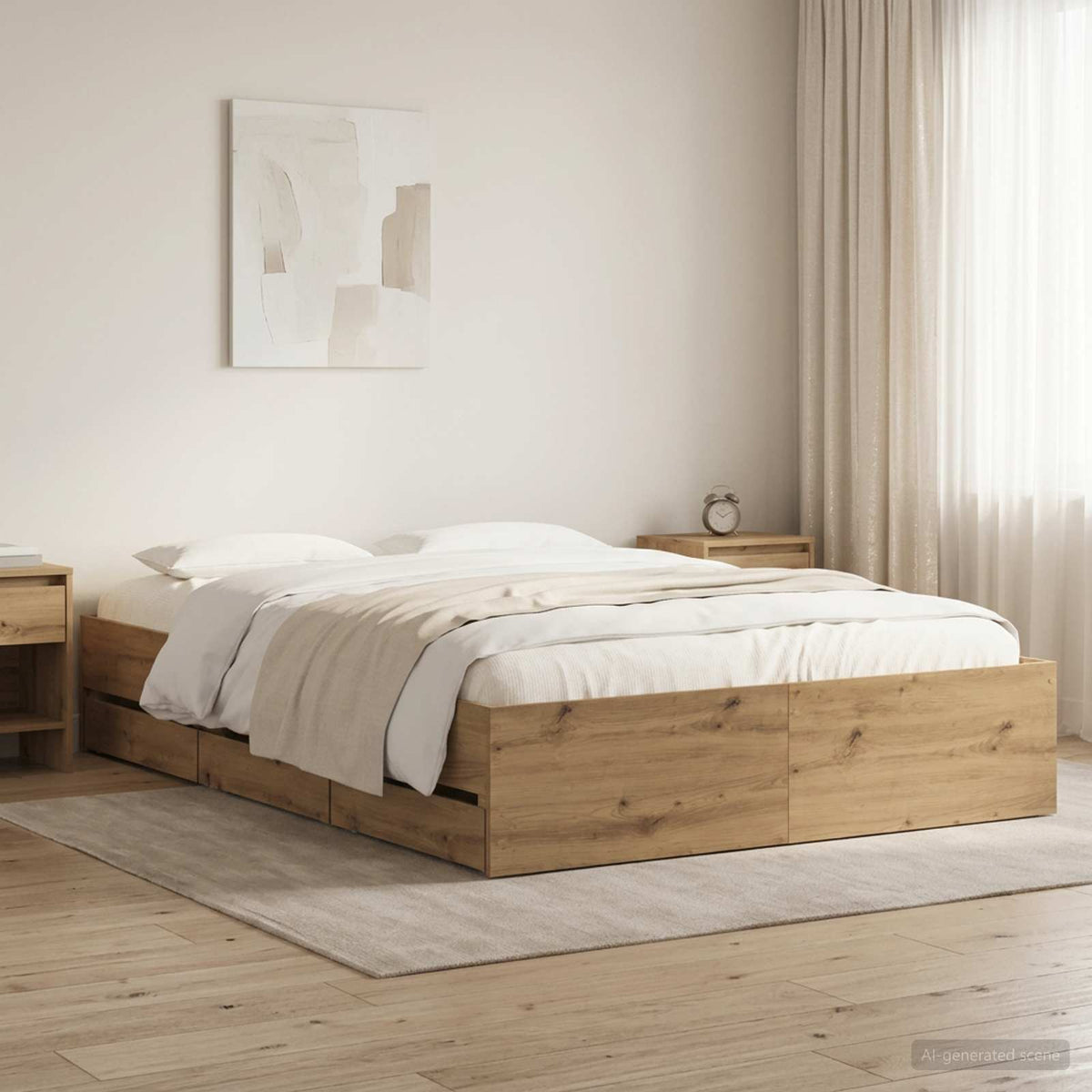 Bettgestell mit Stauraum Artisan-Eiche 150 x 200 cm