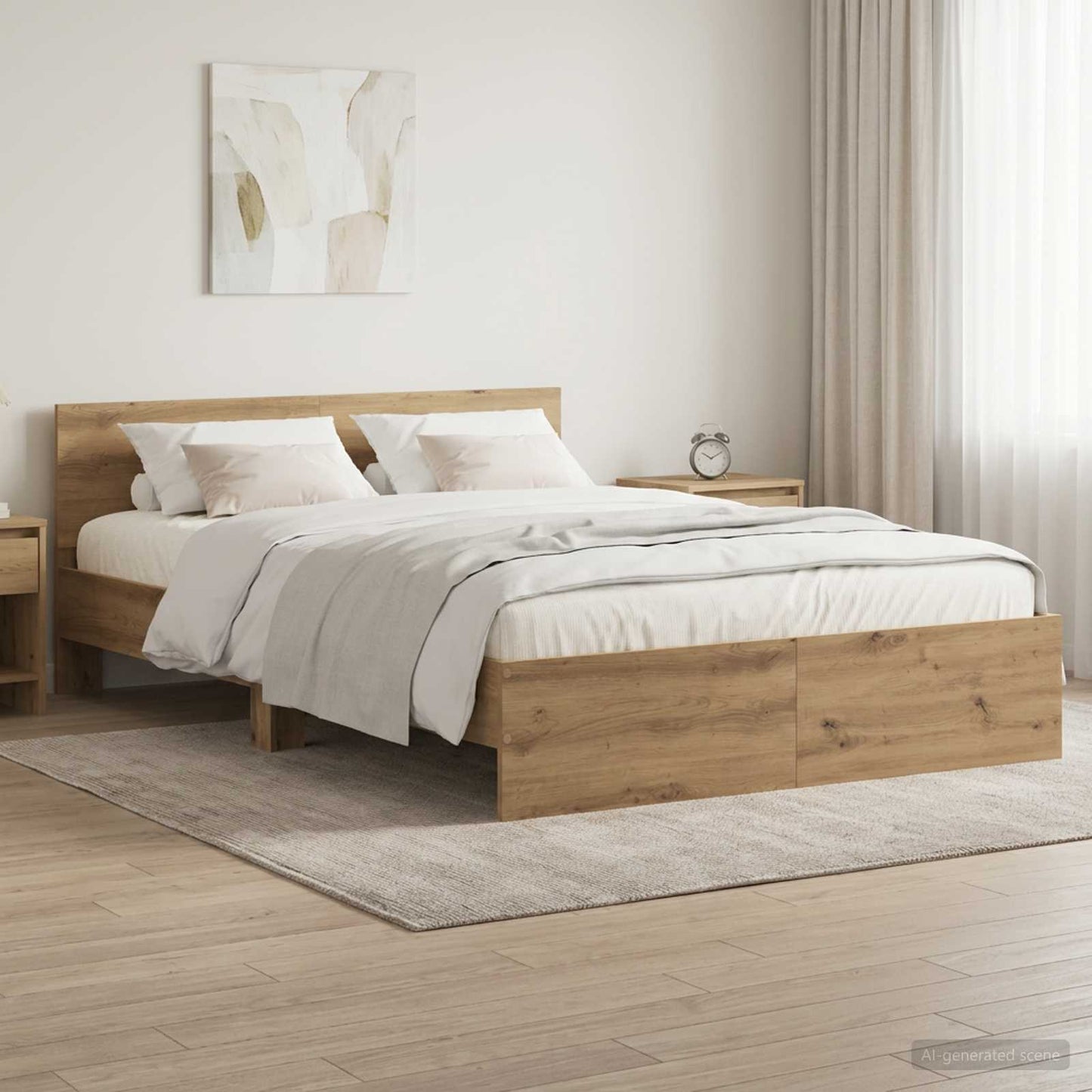 Bettgestell mit Kopfteil Artisan-Eiche 140 x 200 cm