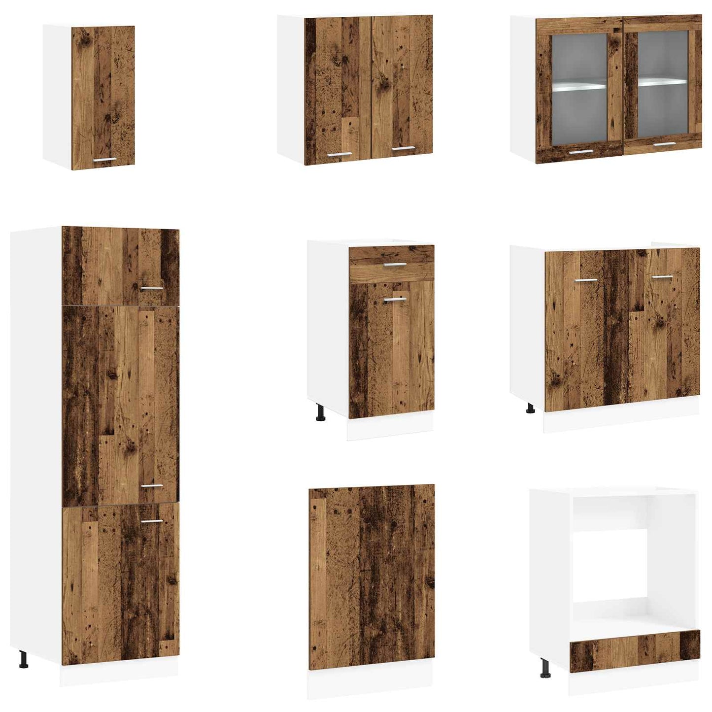 Kücheneinheit Lyon 8 pcs Altholz Holzwerkstoff
