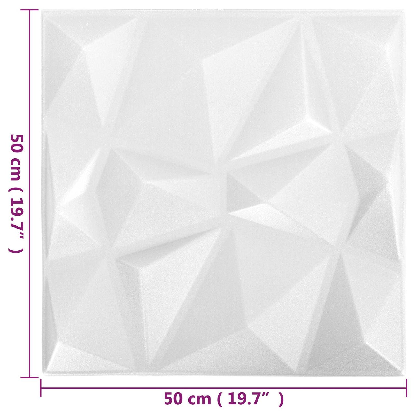 Wandpaneele 24 stk. 50 x 50 cm Diamant Weiß XPS Schaum