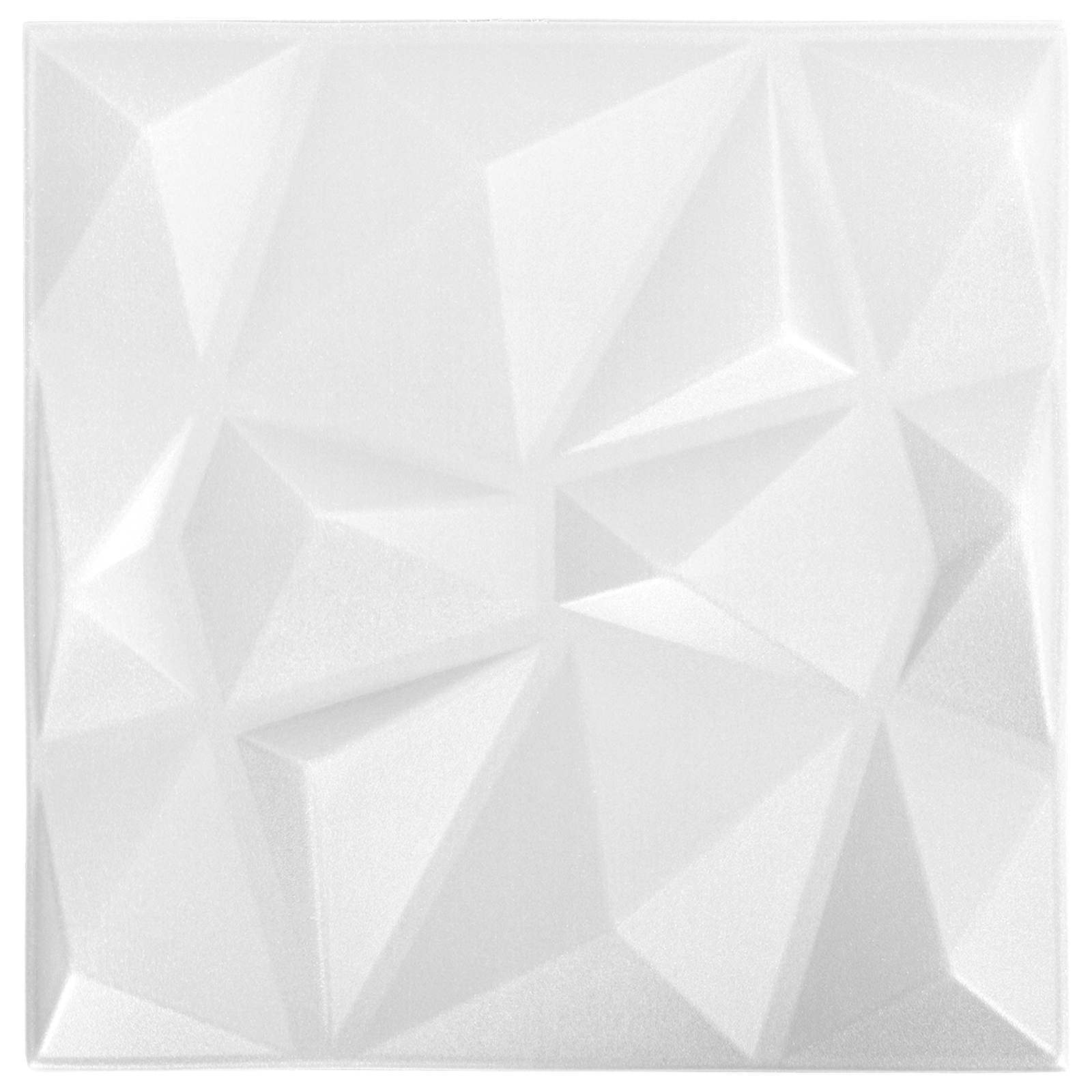 Wandpaneele 24 stk. 50 x 50 cm Diamant Weiß XPS Schaum