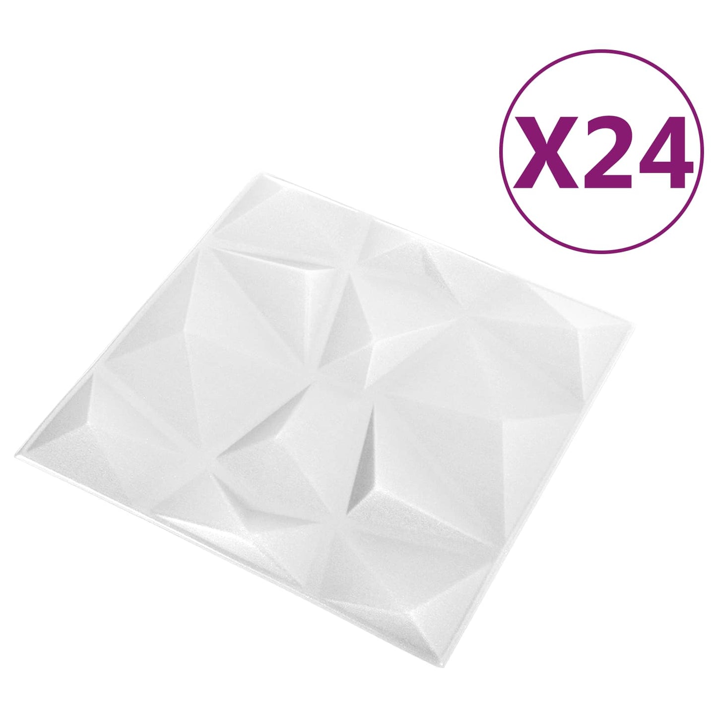 Wandpaneele 24 stk. 50 x 50 cm Diamant Weiß XPS Schaum