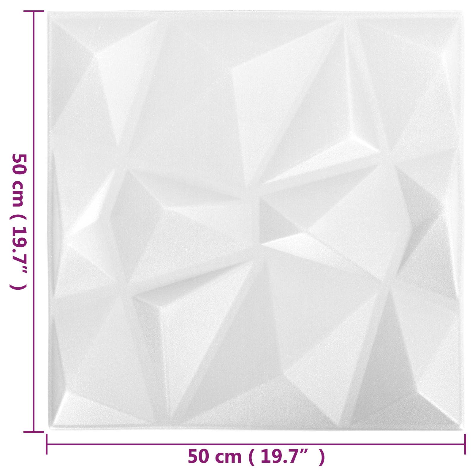 Wandpaneele 48 stk. 50 x 50 cm Diamant Weiß XPS Schaum