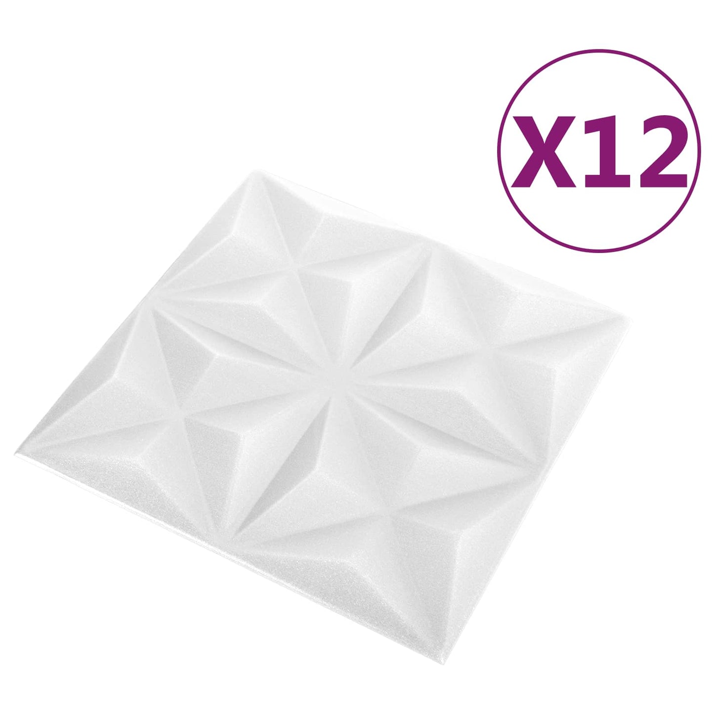 Wandpaneele 12 stk. 50 x 50 cm Origami Weiß XPS Schaum