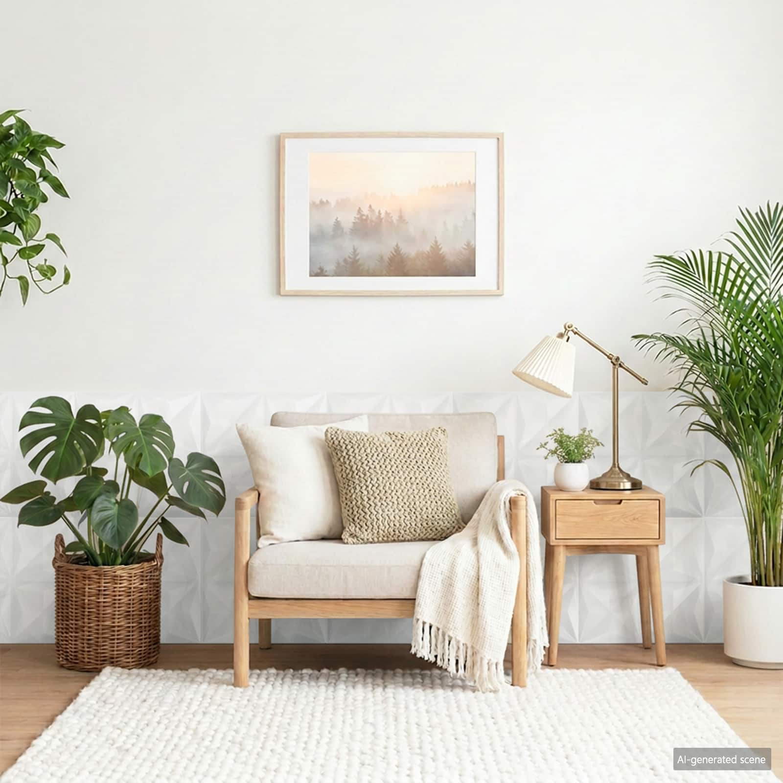 Wandpaneele 24 stk. 50 x 50 cm Origami Weiß XPS Schaum