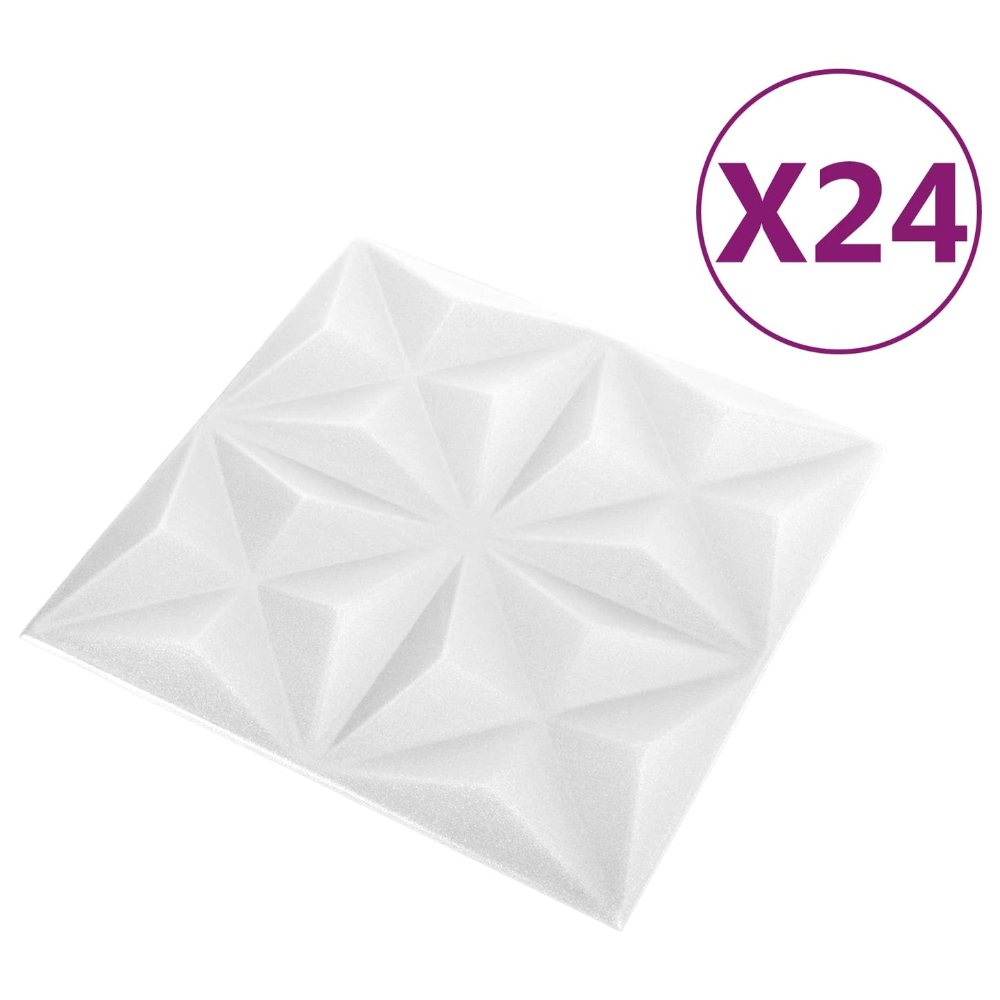 Wandpaneele 24 stk. 50 x 50 cm Origami Weiß XPS Schaum