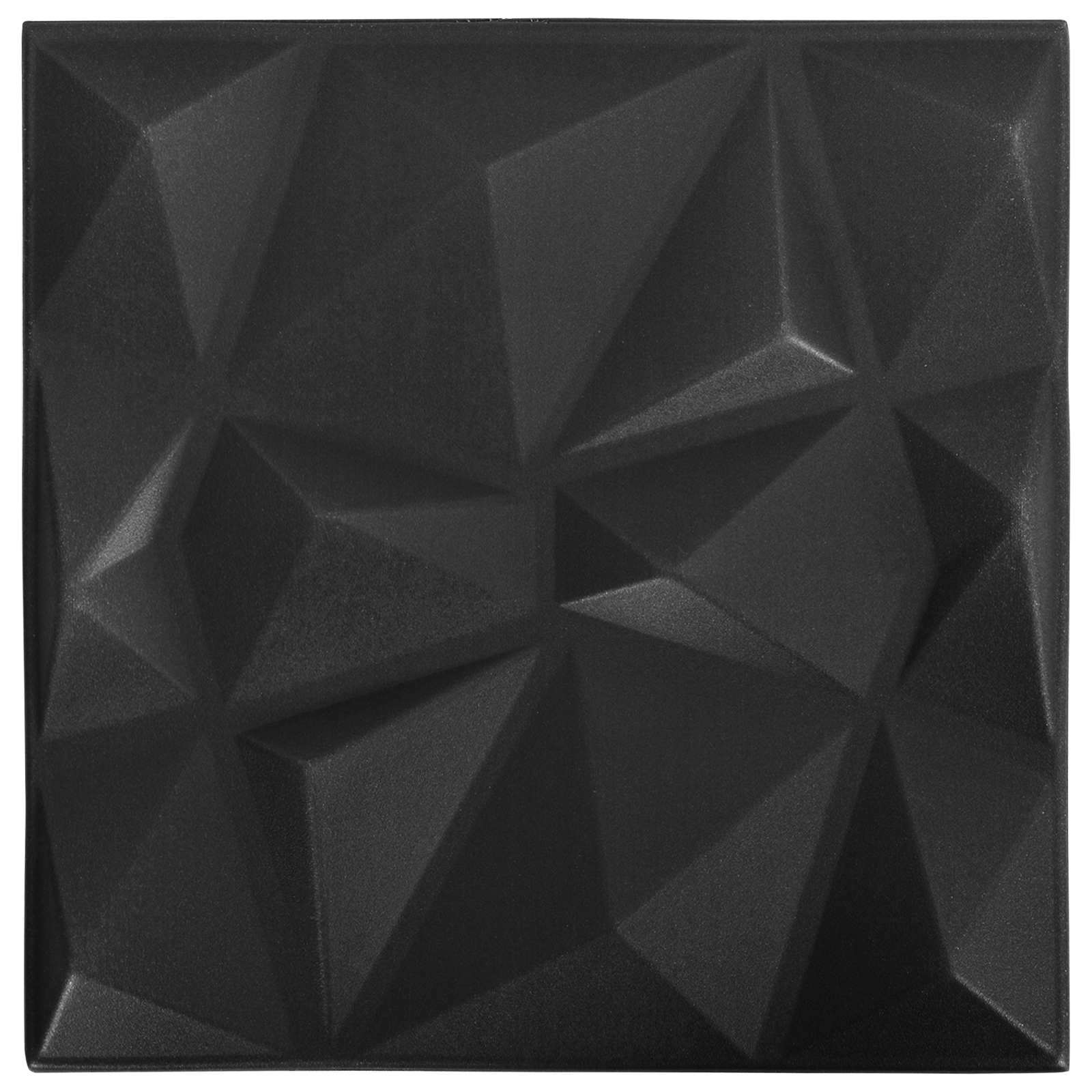 Wandpaneele 24 stk. 50 x 50 cm Diamant Schwarz XPS Schaum