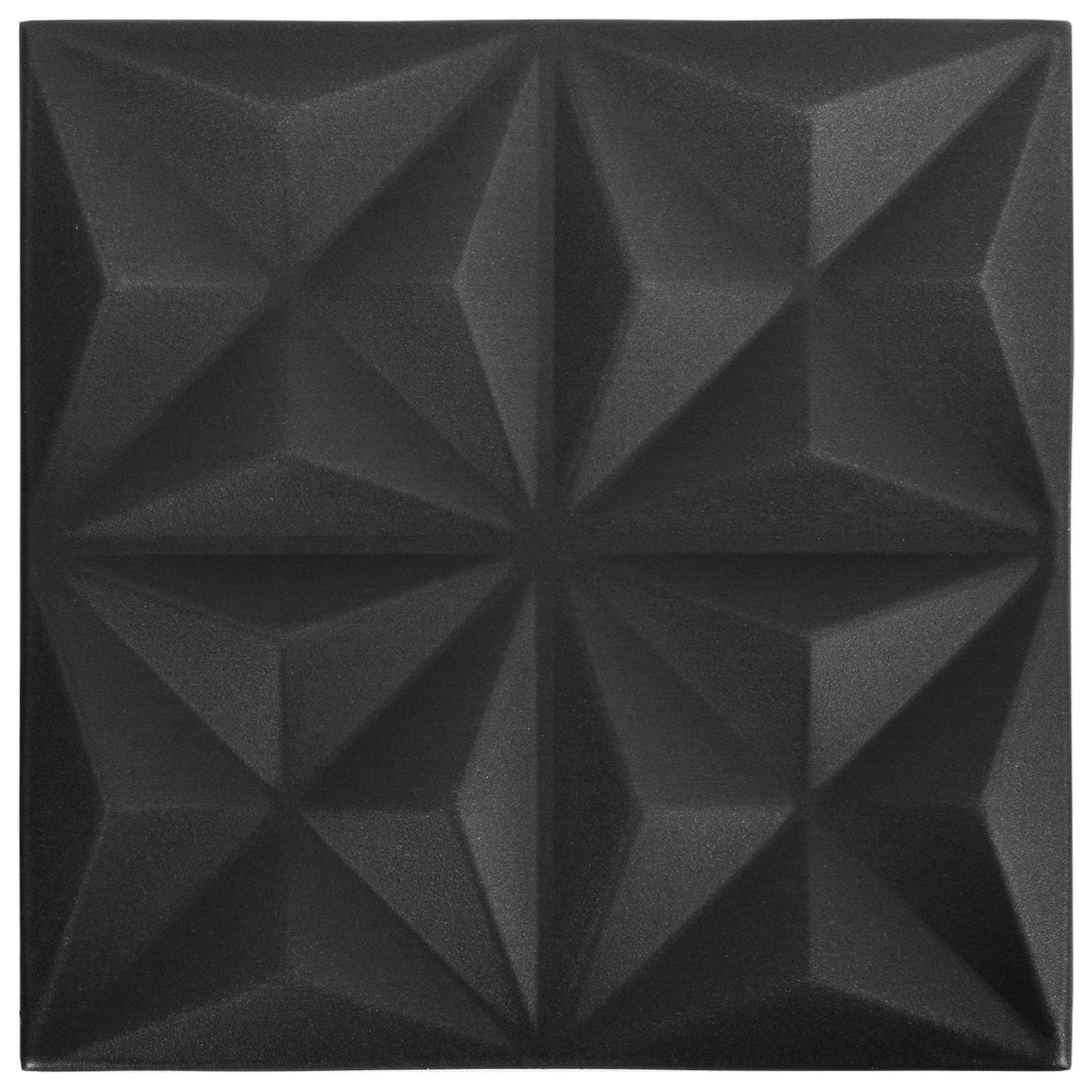 Wandpaneele 24 stk. 50 x 50 cm Origami Schwarz XPS Schaum
