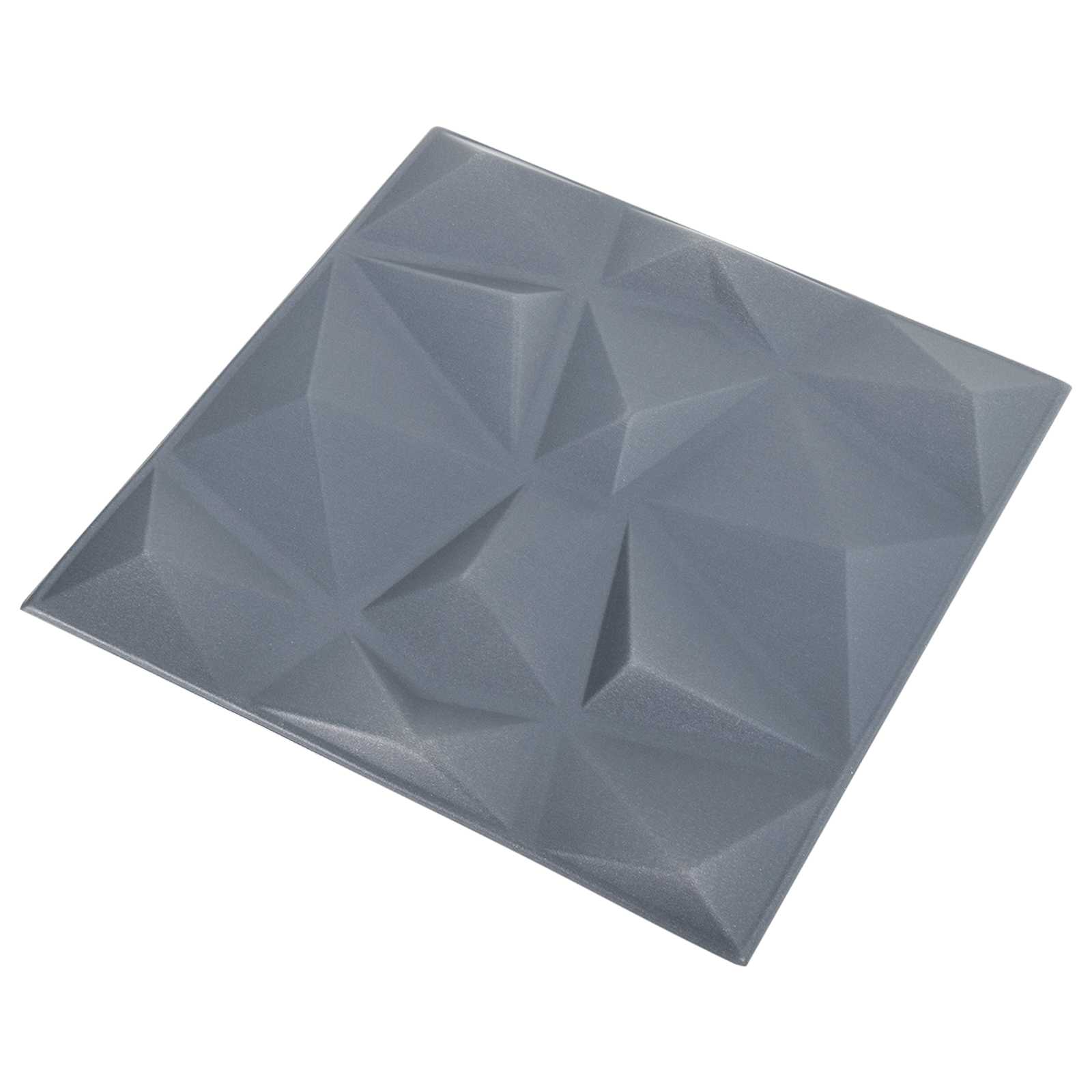 Wandpaneele 24 stk. 50 x 50 cm Diamant Grau XPS Schaum